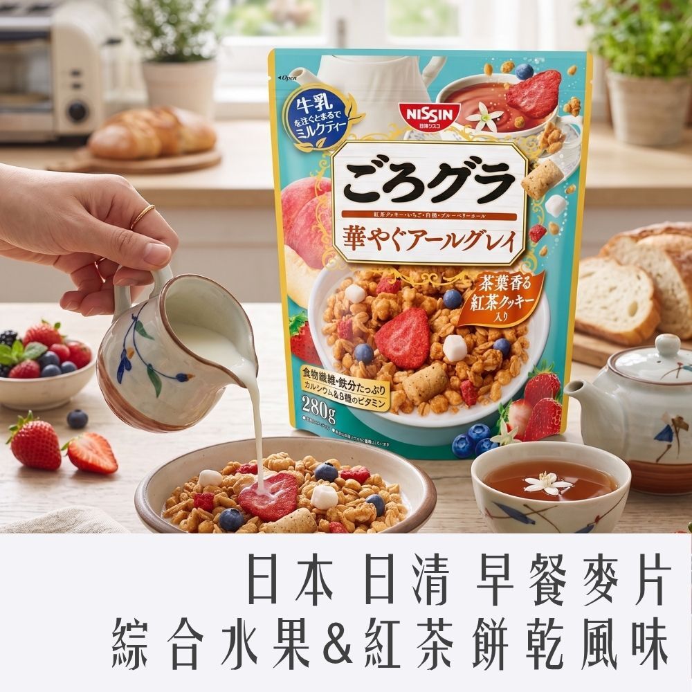 日本 日清 早餐麥片 280g 綜合水果&紅茶餅乾風味