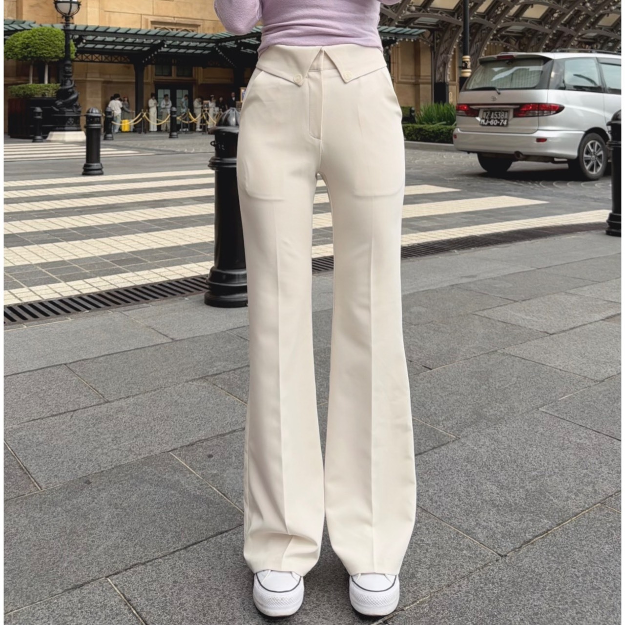 ［預購］🔥04.15春夏新品］💥美眉許願款］🇰🇷正韓高腰超好穿口袋西裝微喇叭褲（SM米色/兩色）