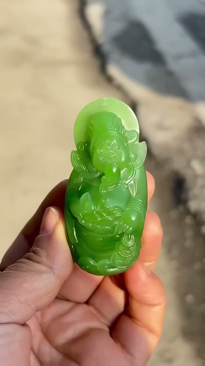 和田玉財神,天然和田玉軟玉