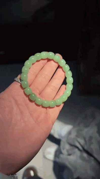 328734 和田玉冰粉青手串 (8-9mm直徑)