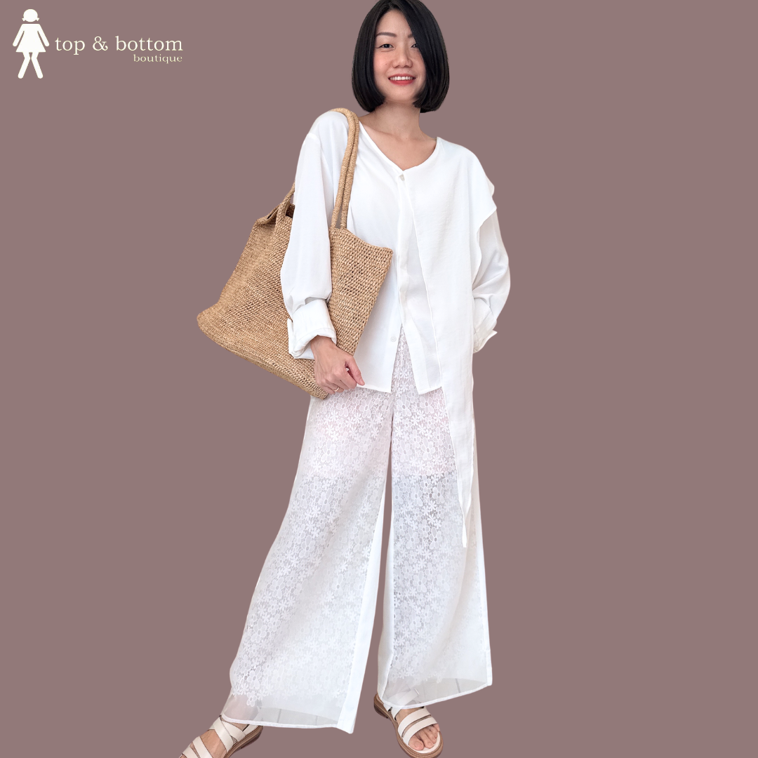 LONG SLEEVE LAYERED FRONT BLOUSE