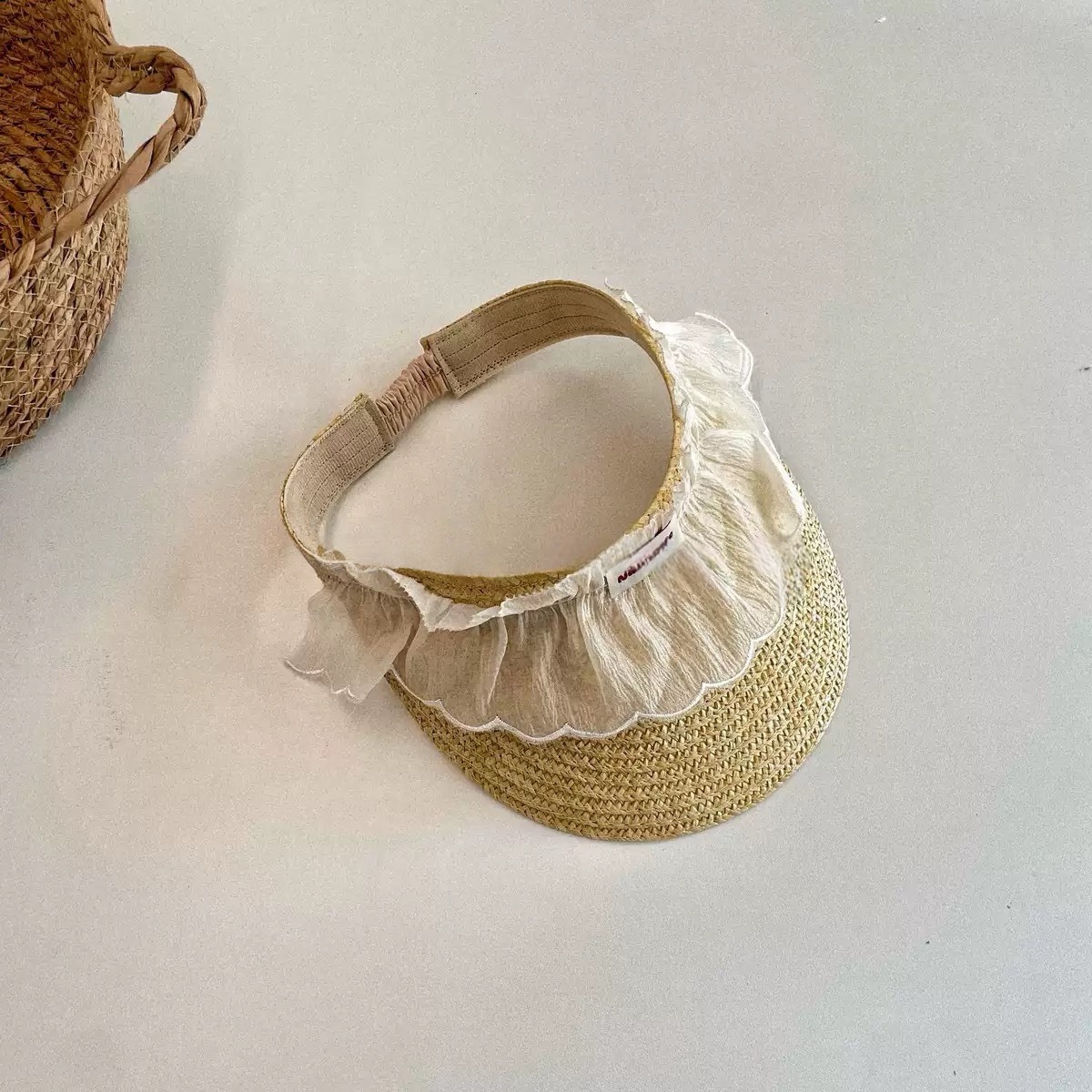 藤編蕾絲遮陽帽