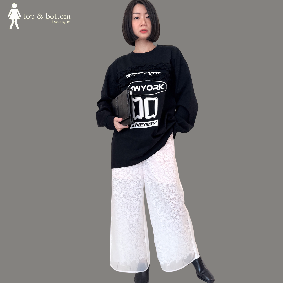 "NEW YORK 00" WORDING LONG SWEATS