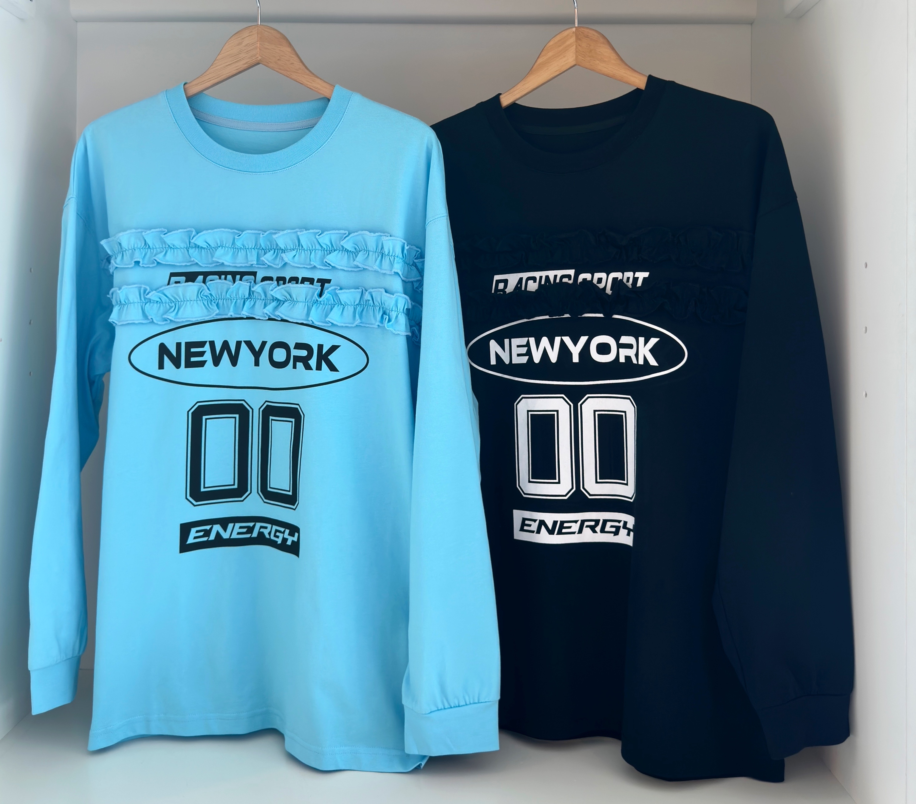 "NEW YORK 00" WORDING LONG SWEATS