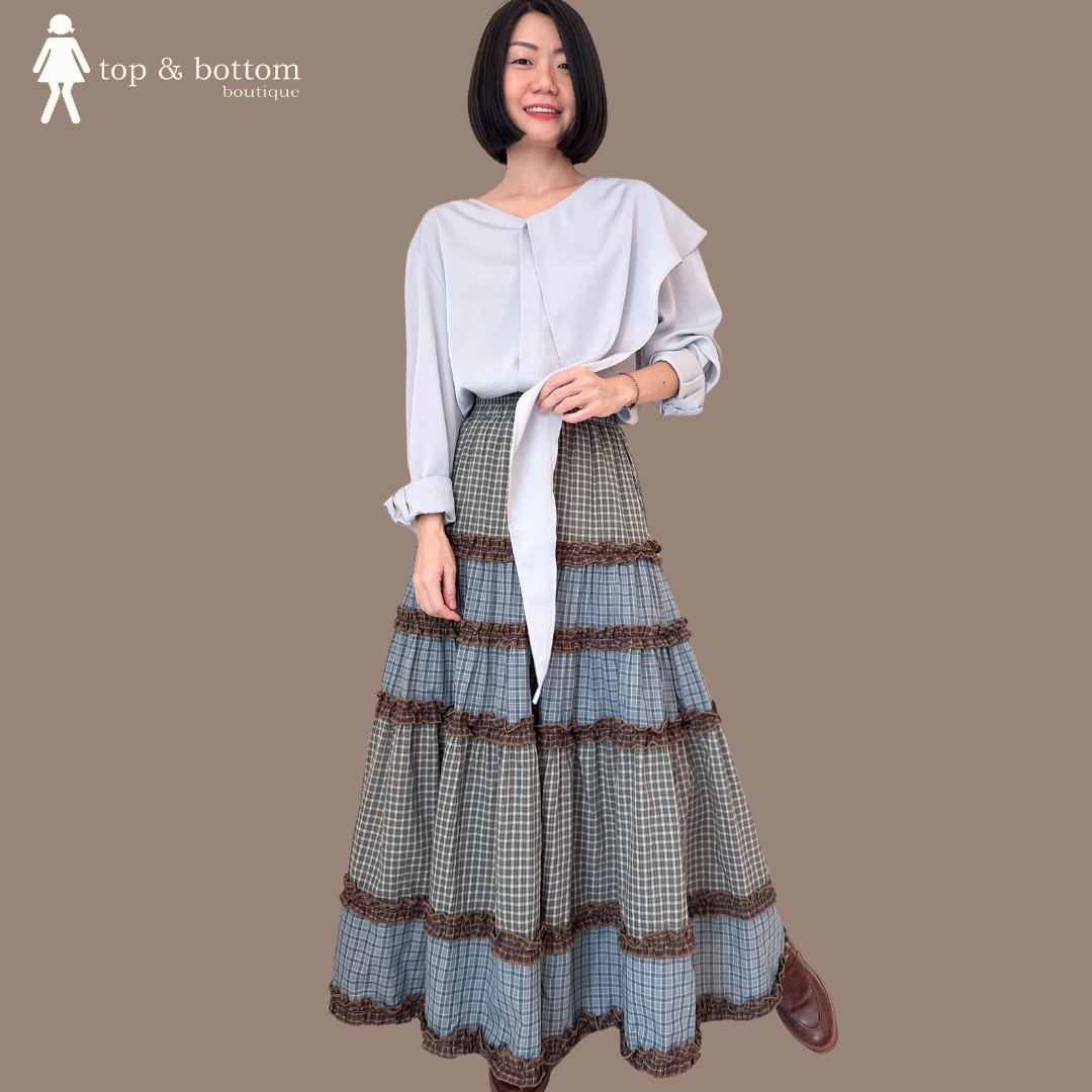 LONG SLEEVE LAYERED FRONT BLOUSE