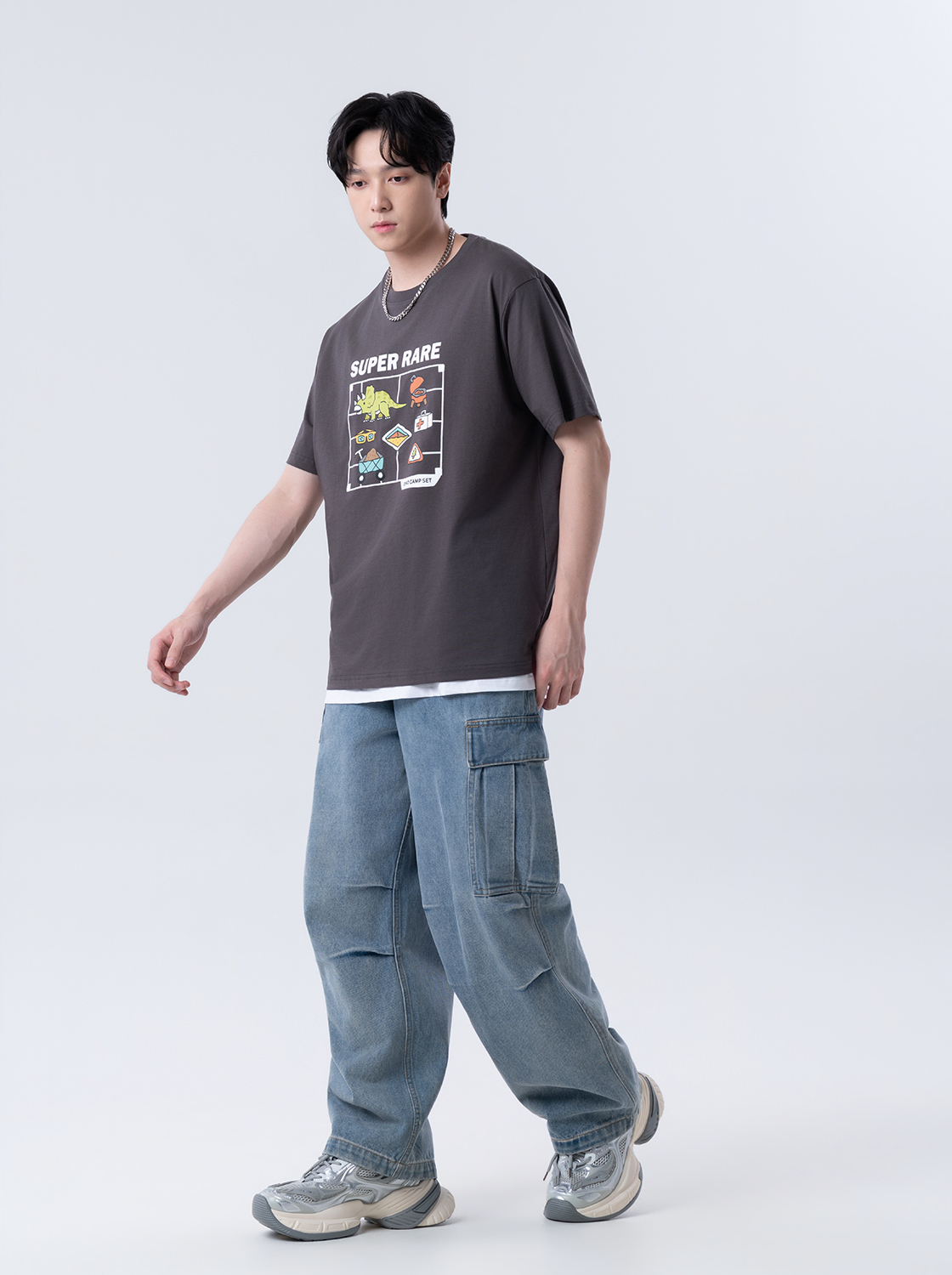 恐龍模型印花短TEE