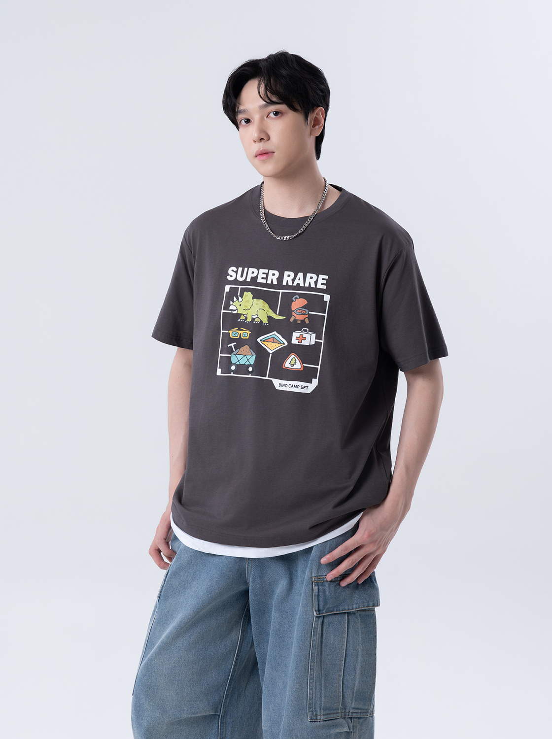 恐龍模型印花短TEE