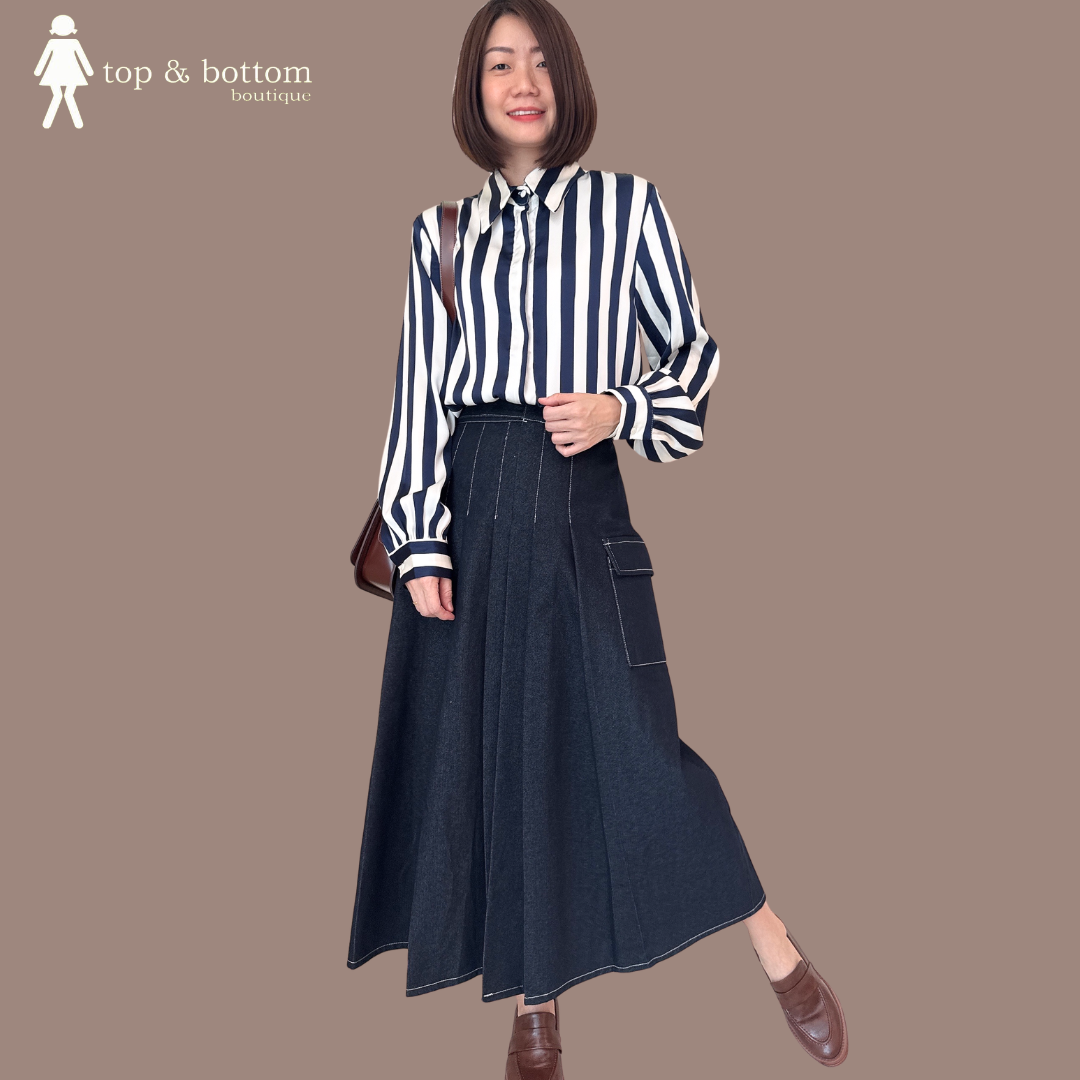 LONG SLEEVE SATIN STRIPED SHIRT