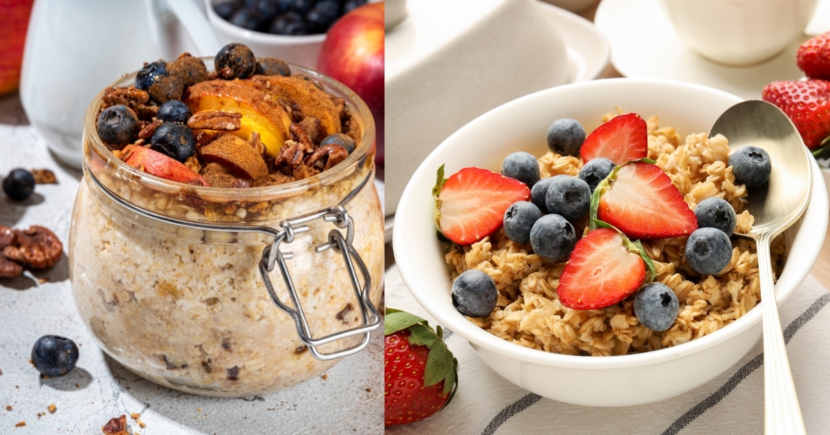隔夜燕麥杯或燕麥碗都是很健康的快速營養早餐