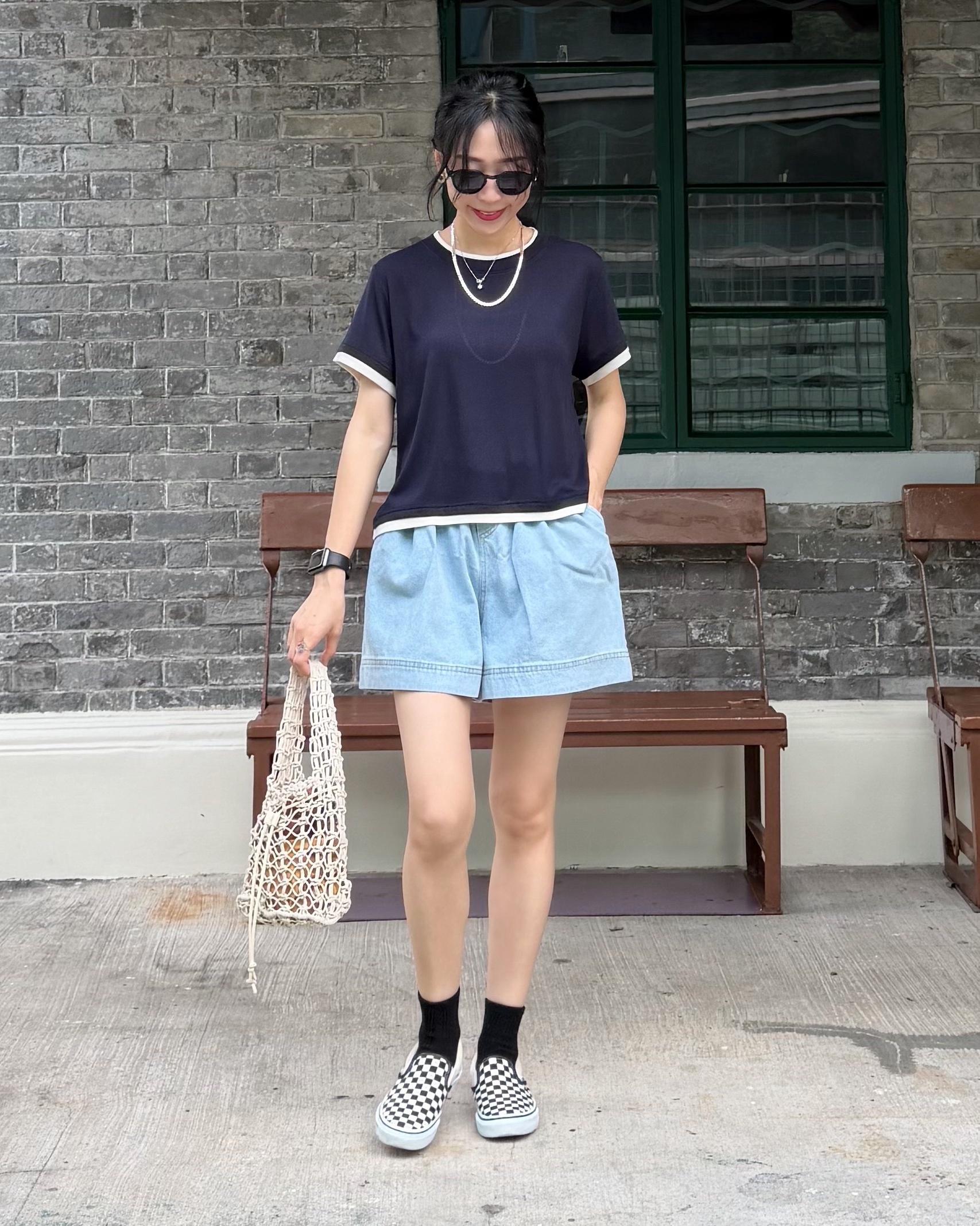 4月新品♥拼色邊彈性Top