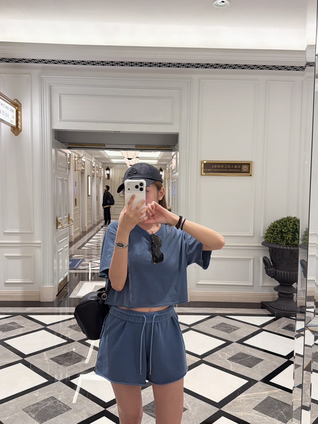 ［預購］🔥04.15春夏新品］🇰🇷正韓圓領洗水棉上衣+鬆緊腰抽繩口袋短褲兩件式套裝（顯白藍/兩色，可分開購買）