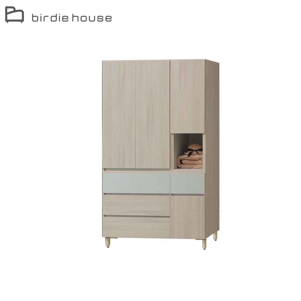 柏蒂家居-夏曼3.9尺四門四抽衣櫃/衣櫥/收納櫃-單吊桿+四抽屜