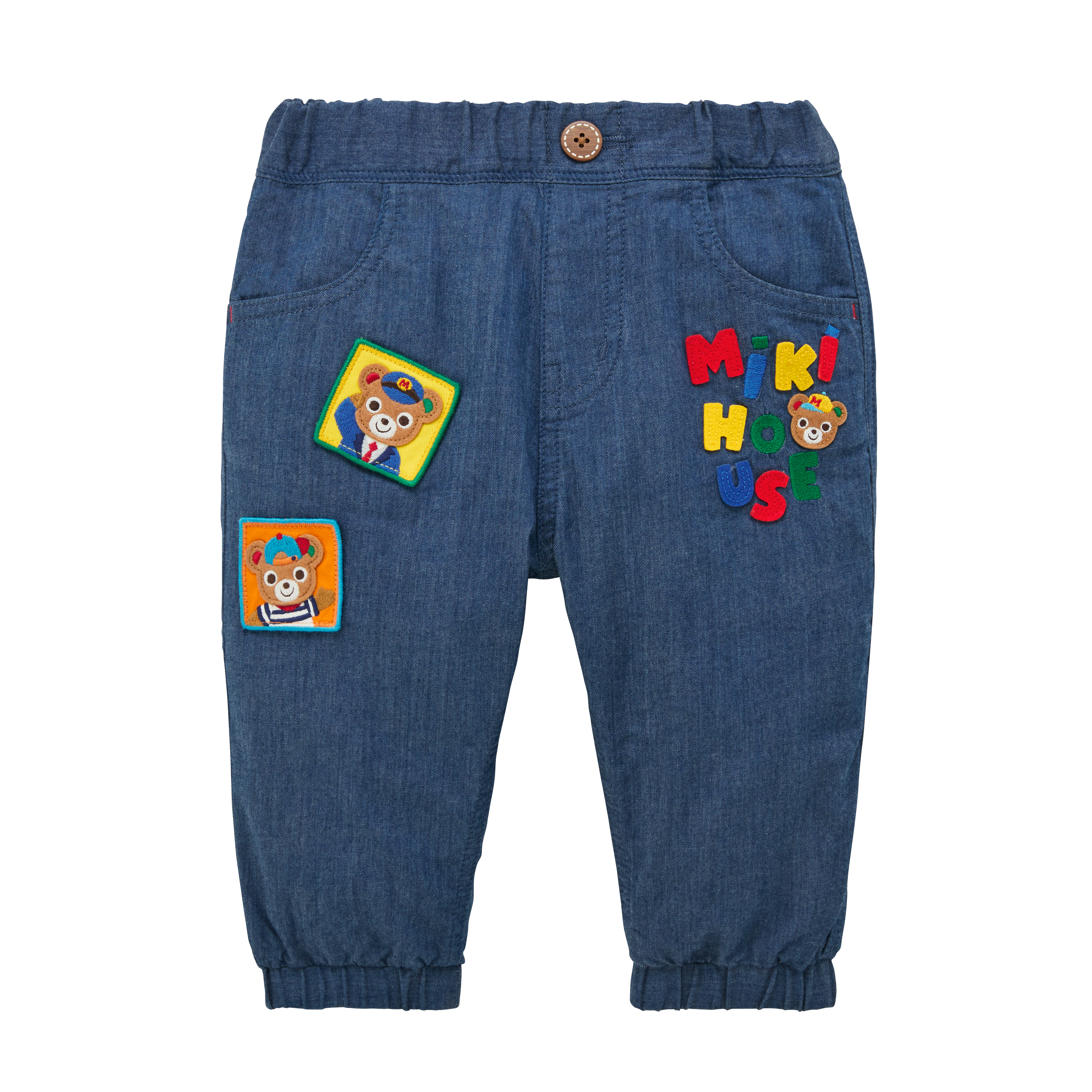 普奇熊彈性九分褲-靛藍色