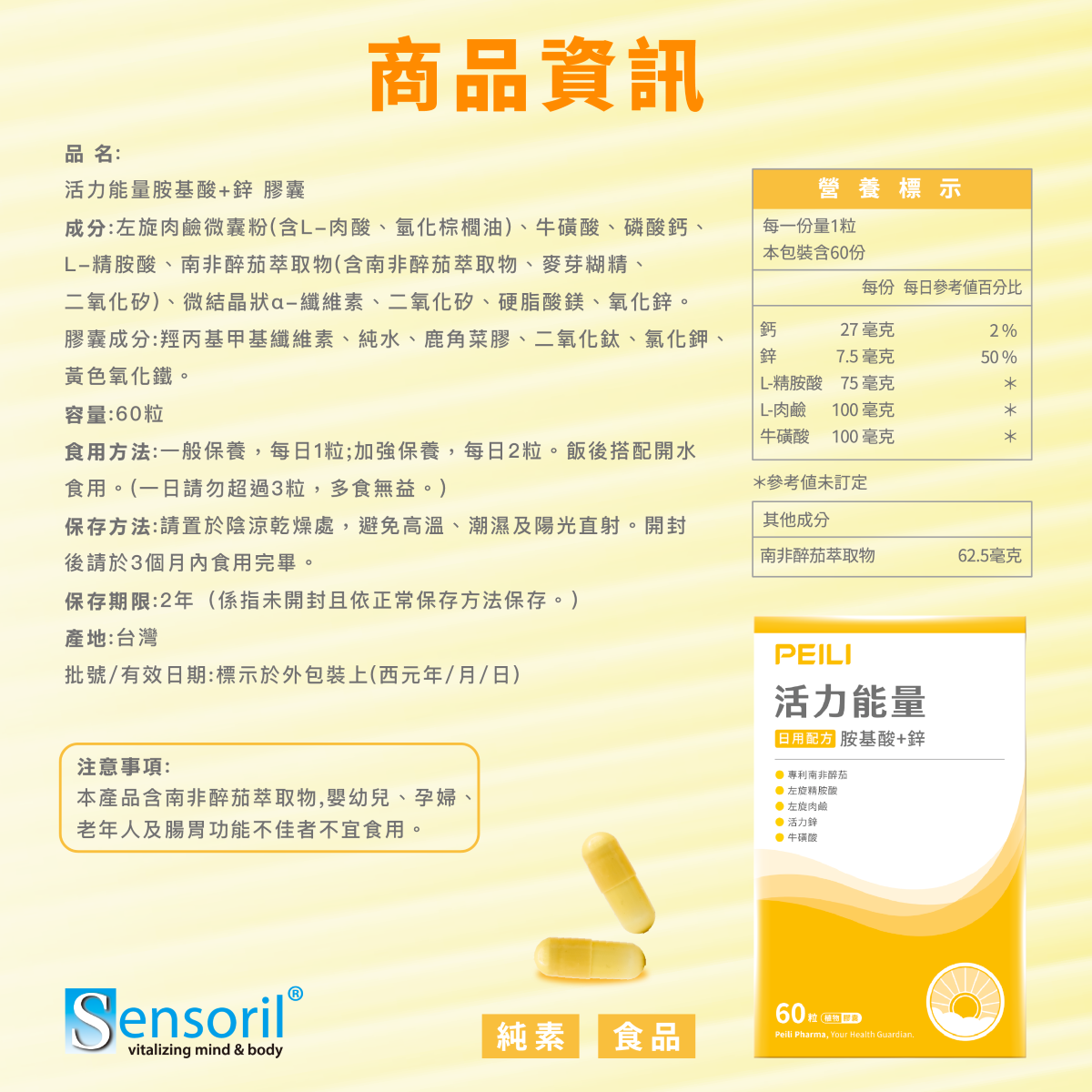 營養標示.成分.食用方式,商品資訊