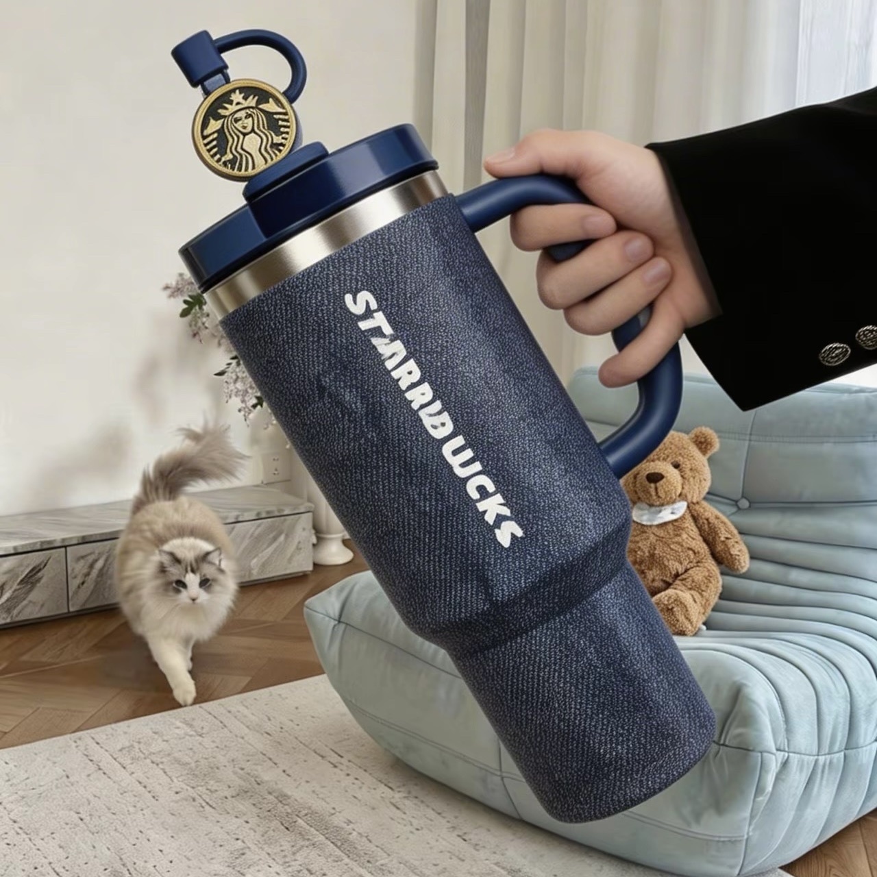 聯名款 STARBUCKS 星巴克 X STANLEY 牛仔單寧星咖系列  不鏽鋼隨行杯 冰霸杯
