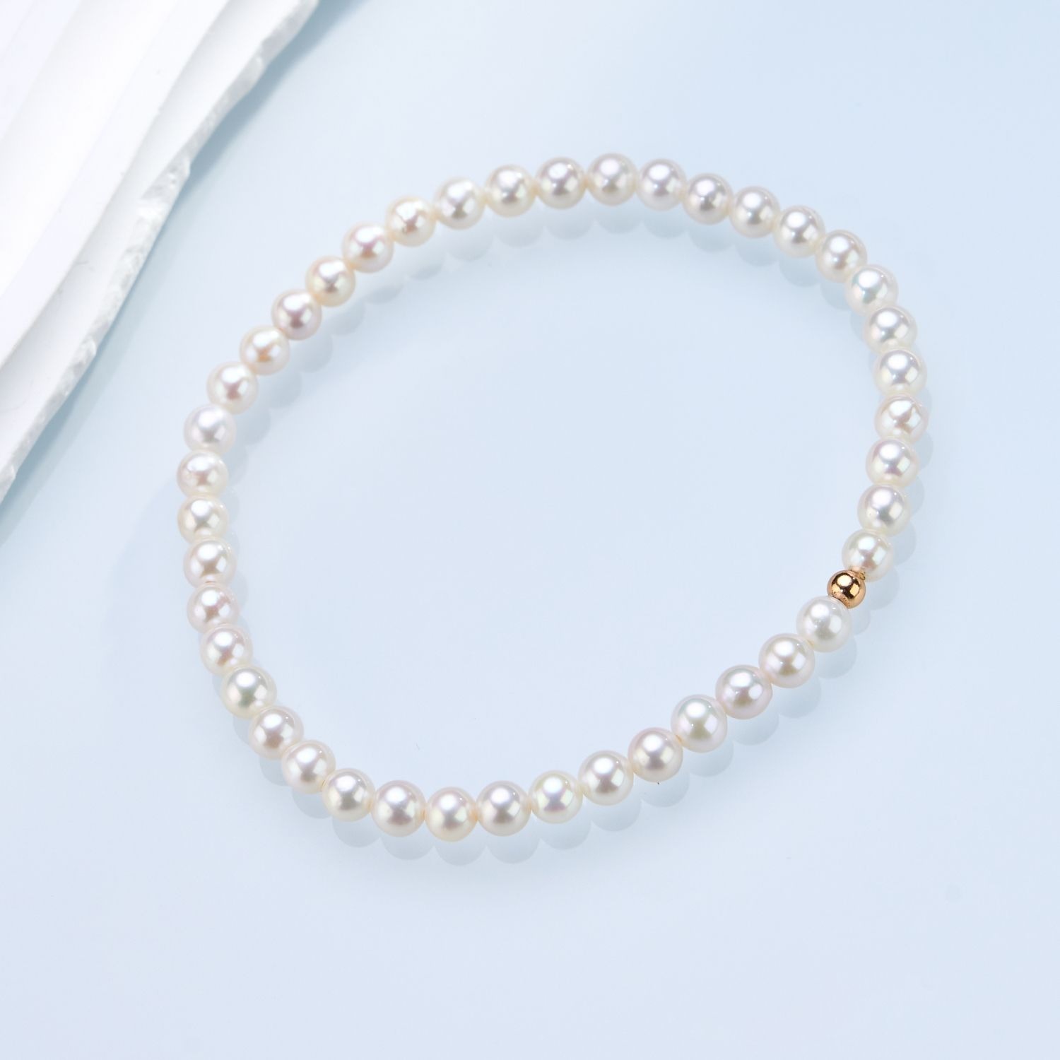 (EC20) 3.5-4.5MM天然淡水珍珠彈力手鏈(S925) - #珍珠 #2004PE