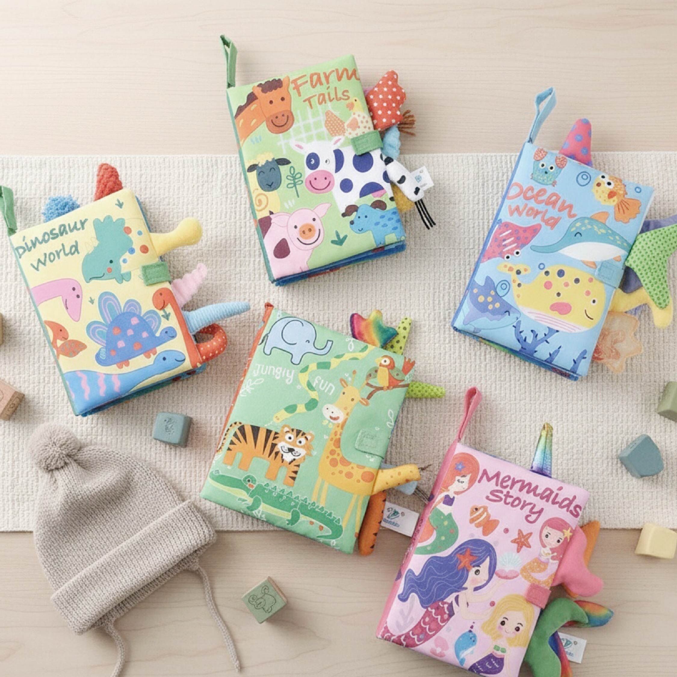 快樂英文幼兒布書＊五款 (JS0294)