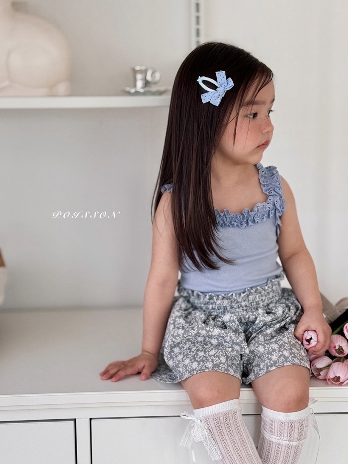 正韓夏poisson 兩色捲邊浪漫背心