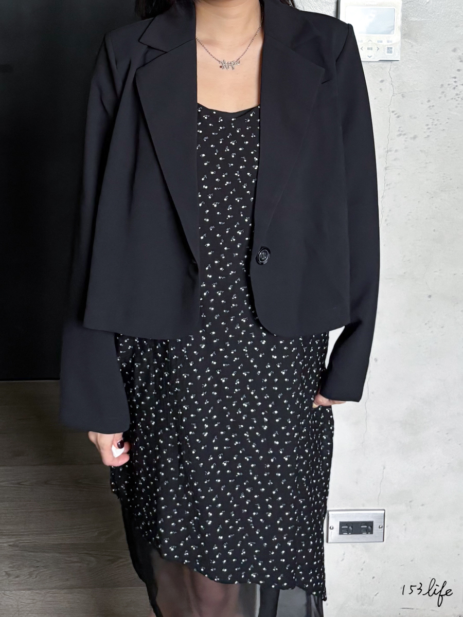 (4/15-4/20團購優惠)|現+預|單釦短版小墊肩薄西裝外套(2色)