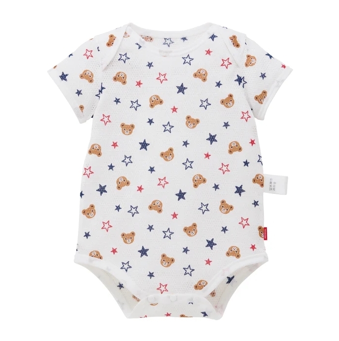 普奇熊-網眼套頭短袖包臀衣-藍色