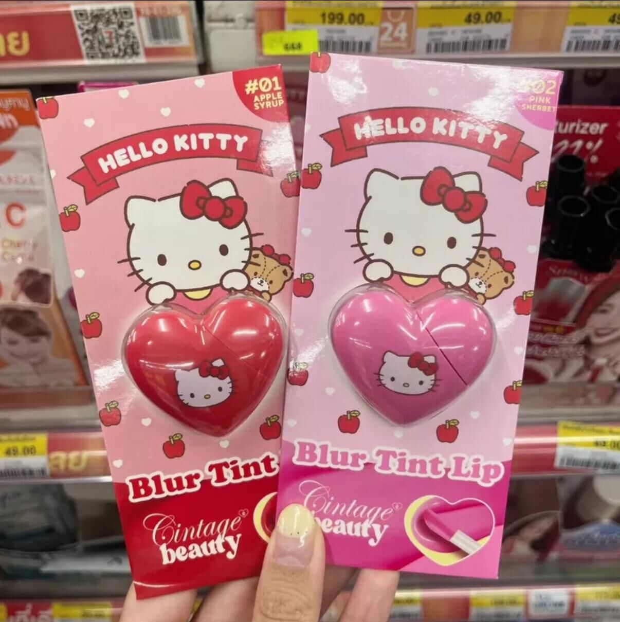 泰國7-11Cintage Beauty x Hello Kitty心形霧面唇釉