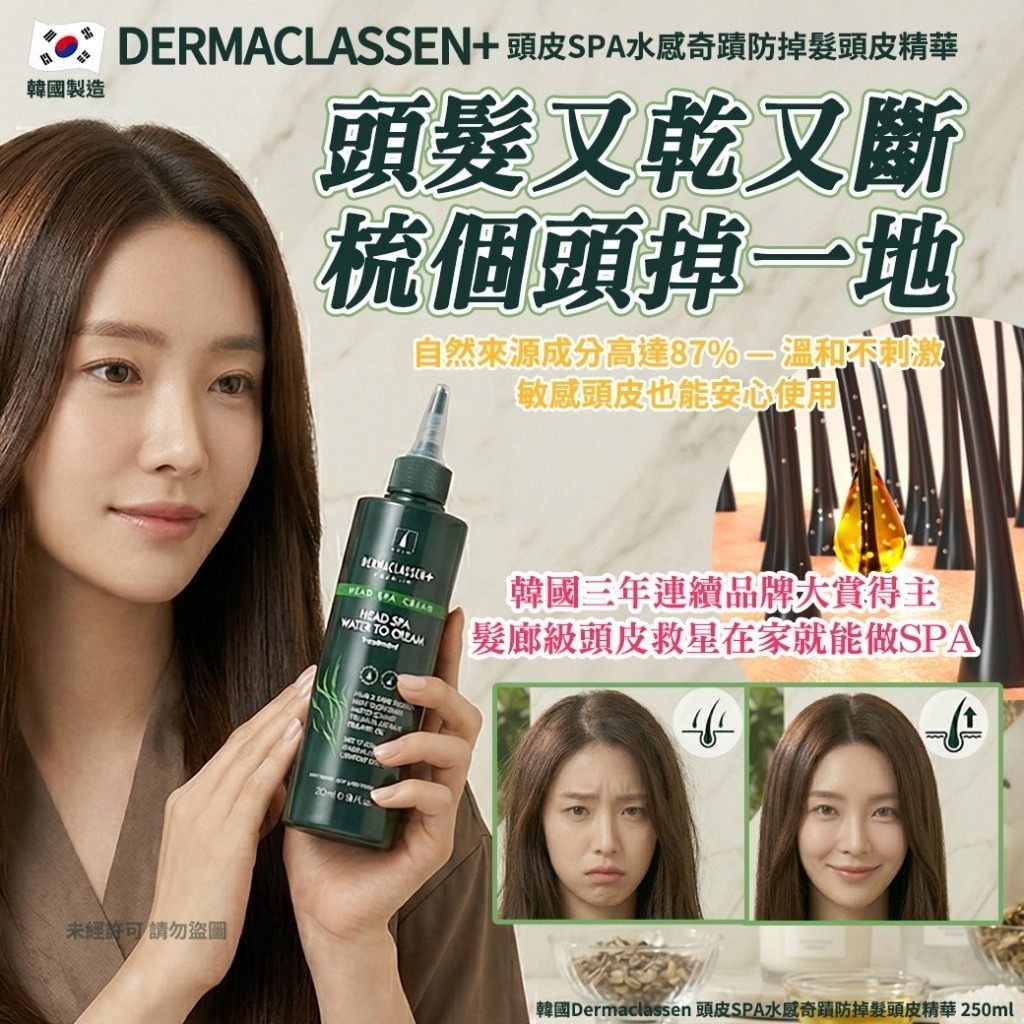 WSBB11161  韓國Dermaclassen 頭皮SPA水感奇蹟防掉髮頭皮精華 250ml(單瓶)（6月中旬）