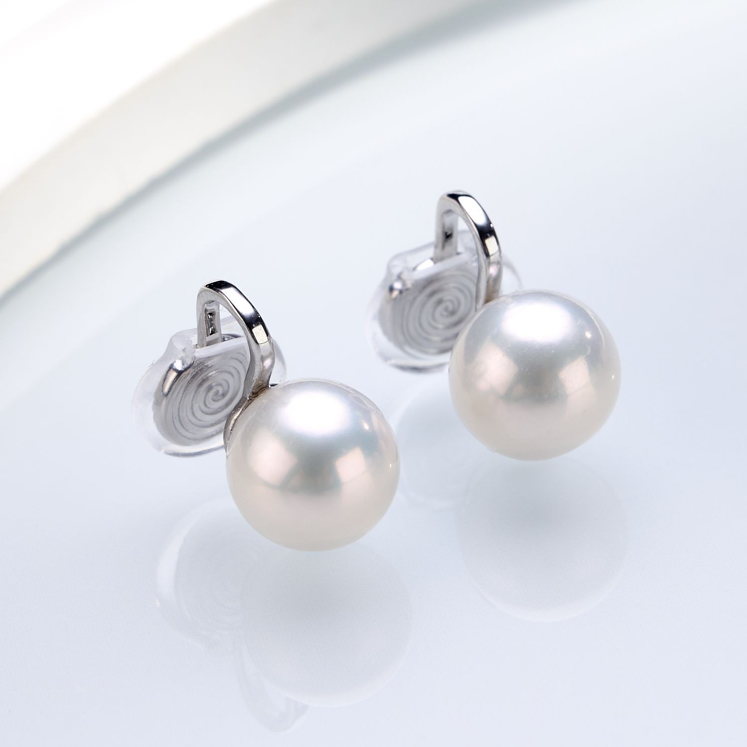 (EC36) 10-11MM天然淡水大白珍珠耳夾 - #珍珠 #2004PE