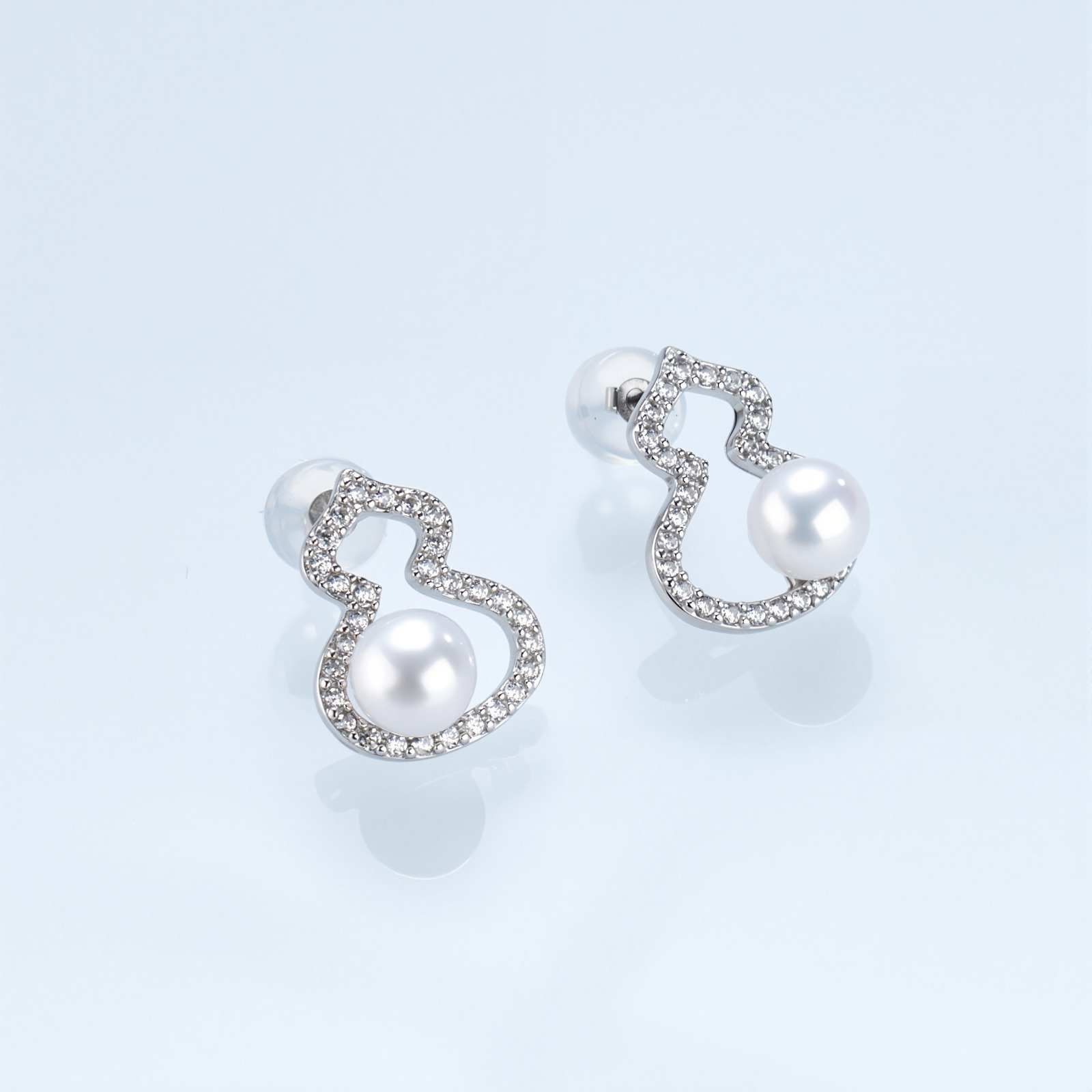 (EC37) 5-6MM葫蘆天然淡水珍珠耳環(S925) - #珍珠 #2004PE