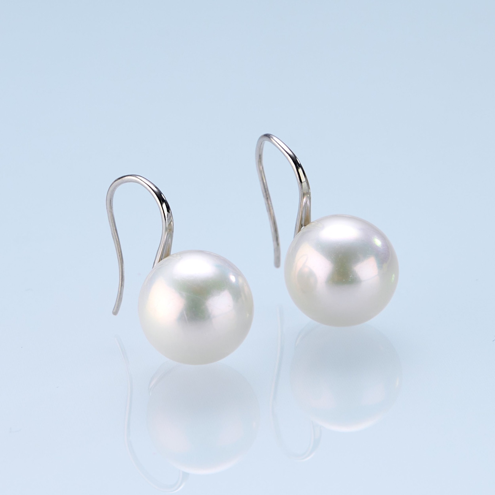 (EC38) 10-11MM天然淡水大白珍珠高跟鞋耳鉤(S925) - #珍珠 #2004PE