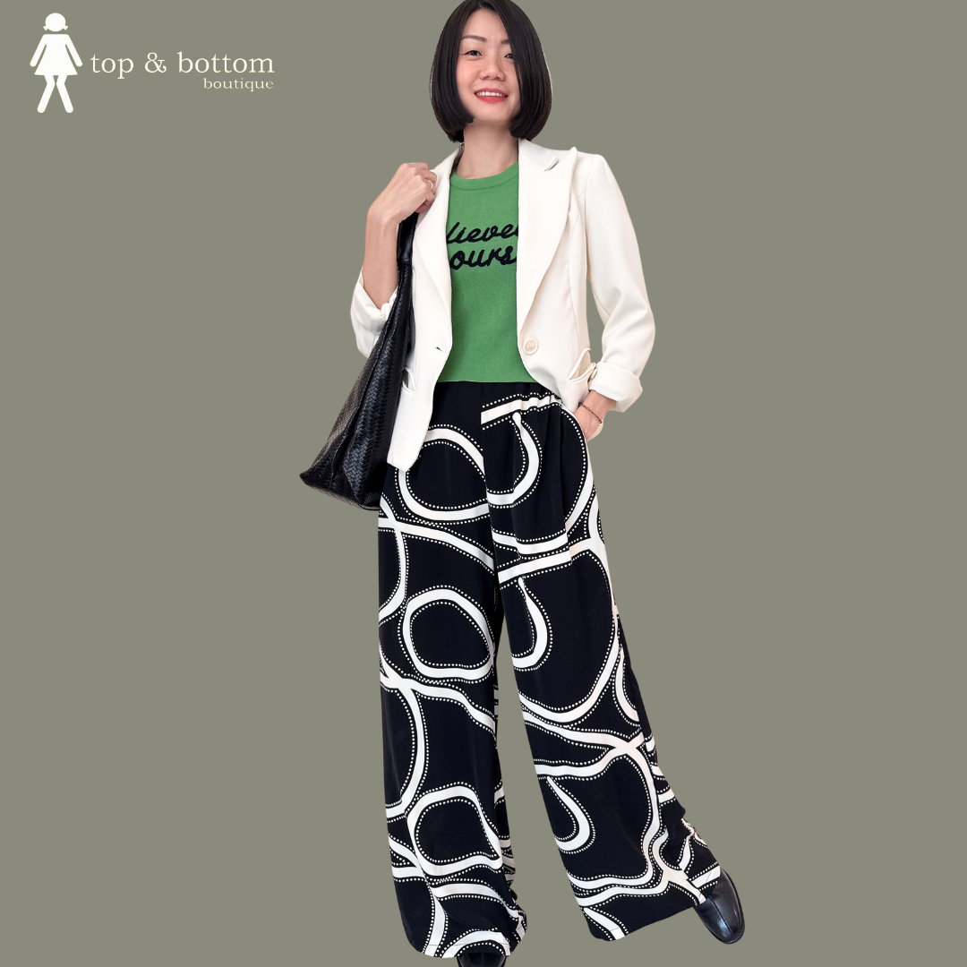 GEOMETRIC PRINTED WIDE LEG PANT