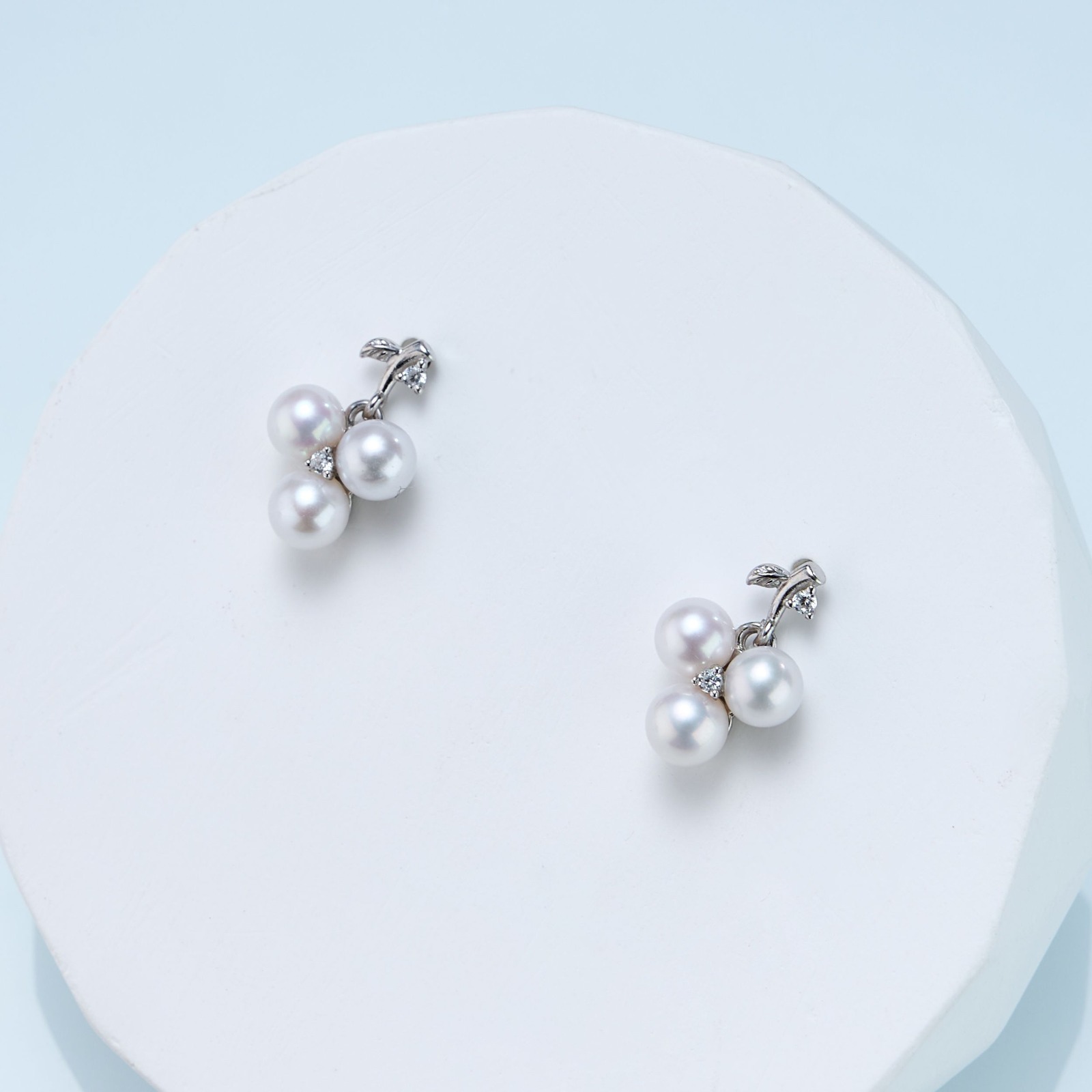 (EC40) 4-4.5MM天然淡水珍珠葡萄耳環(S925) - #珍珠 #2004PE