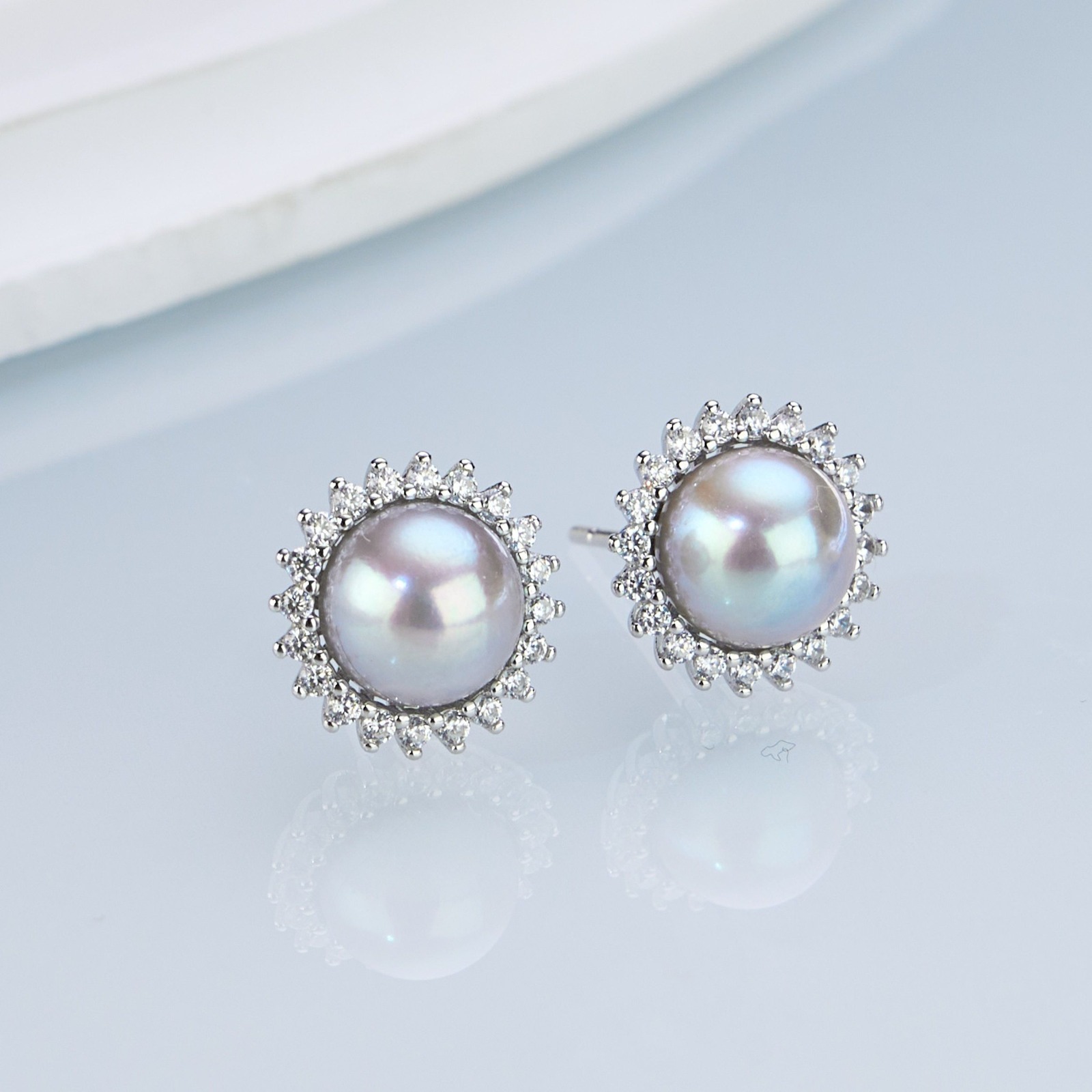 (EC41) 7-8MM天然海水真多麻珍珠太陽花耳環(S925) - #珍珠 #2004PE