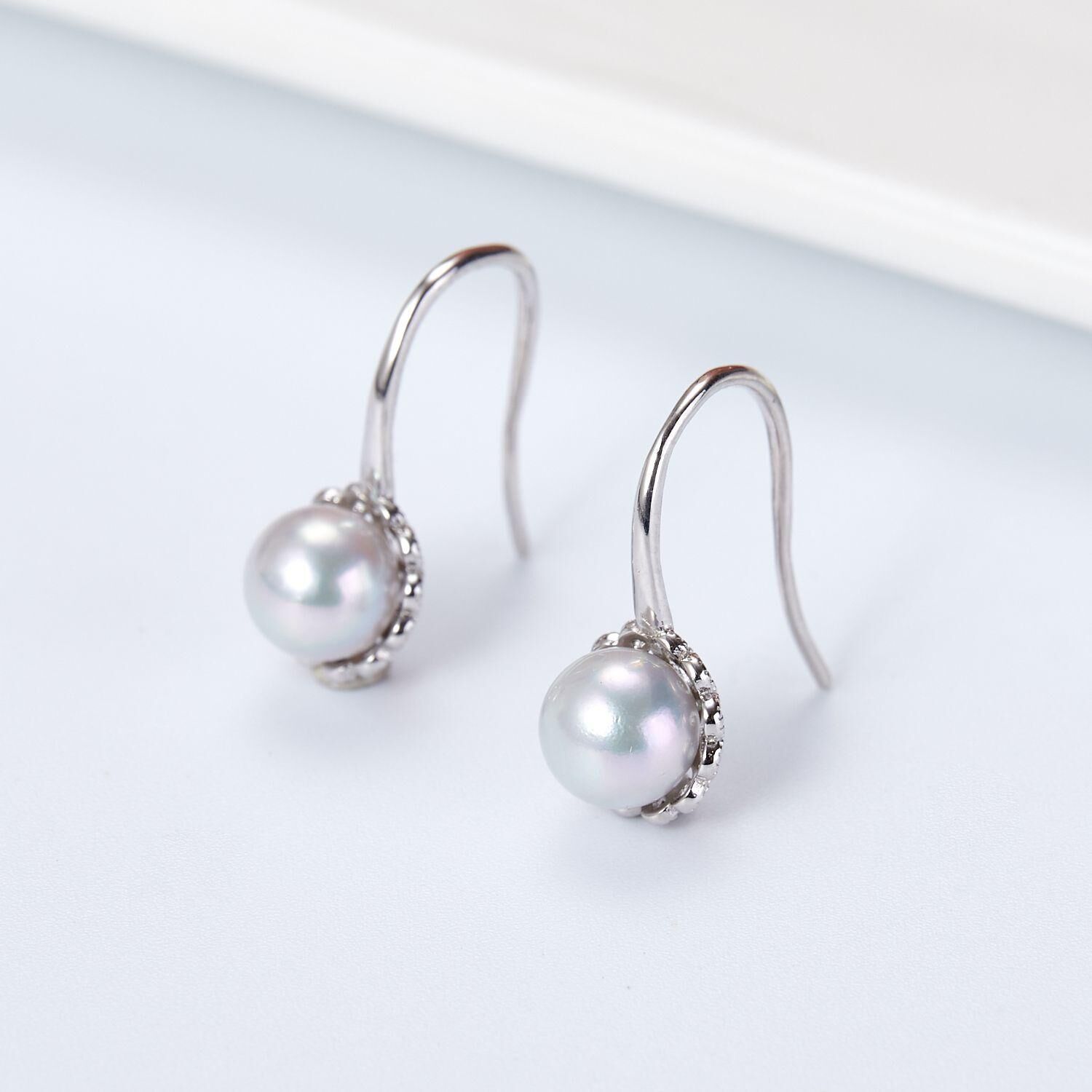 (EC43) 6-7MM天然海水真多麻珍珠高跟鞋耳環(S925) - #珍珠 #2004PE