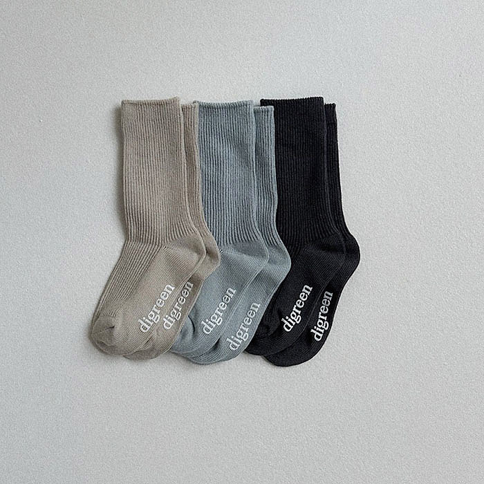 正韓夏Digreenkids 三色日常色襪