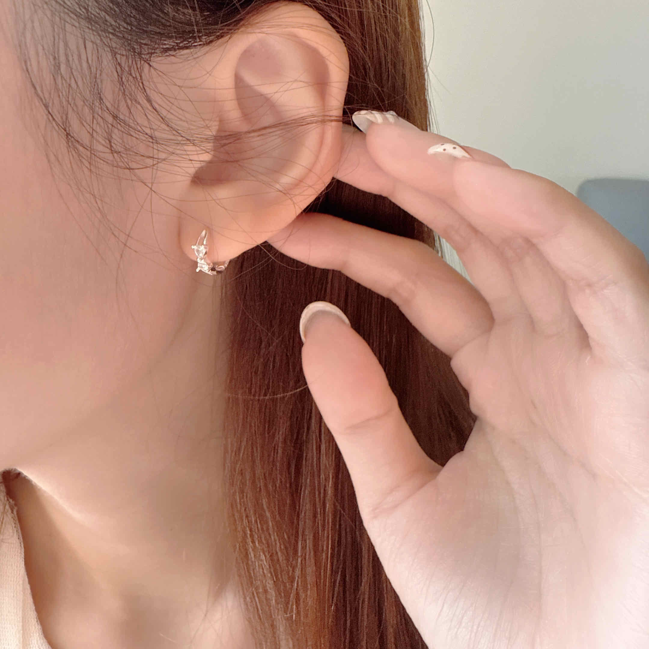 🇰🇷925 silver Ribbon 易扣耳環