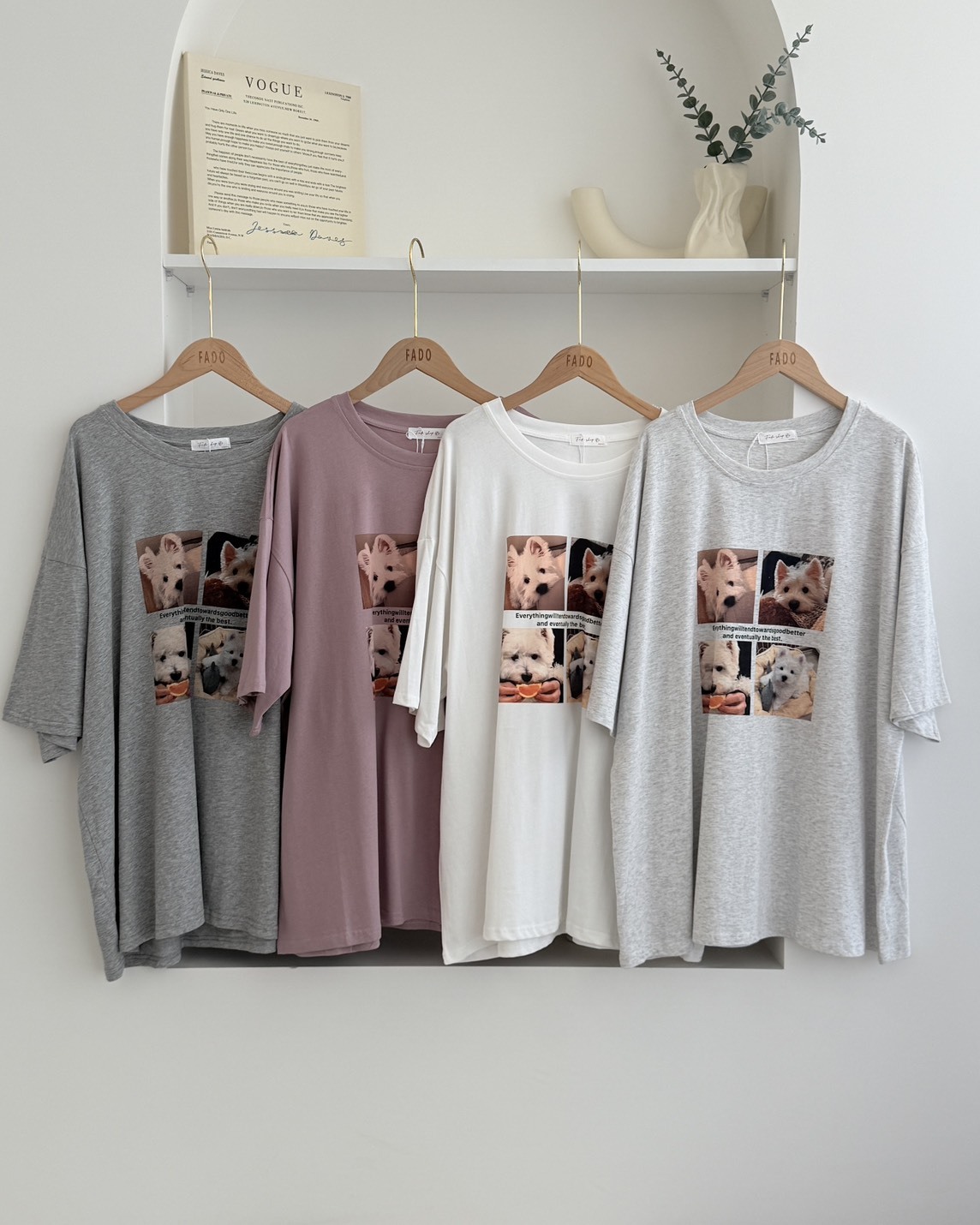 法朵Fado shop｜治癒狗狗四格寬鬆短T 0215090 四色