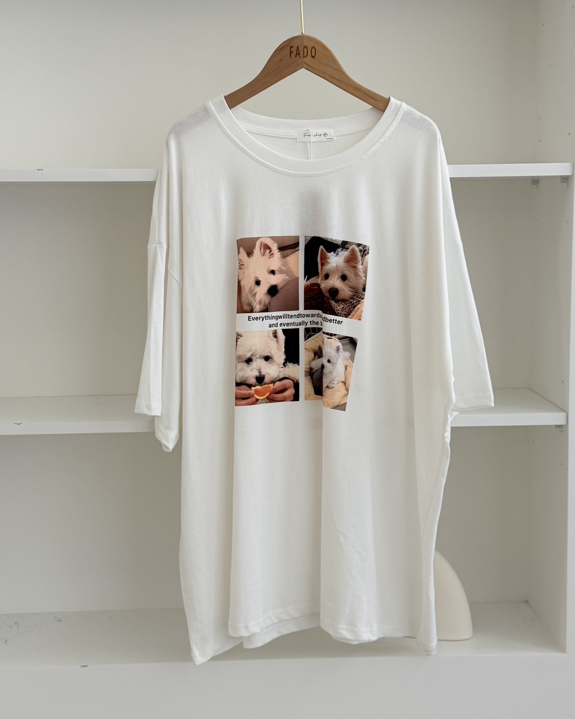 法朵Fado shop｜治癒狗狗四格寬鬆短T 0215090 四色