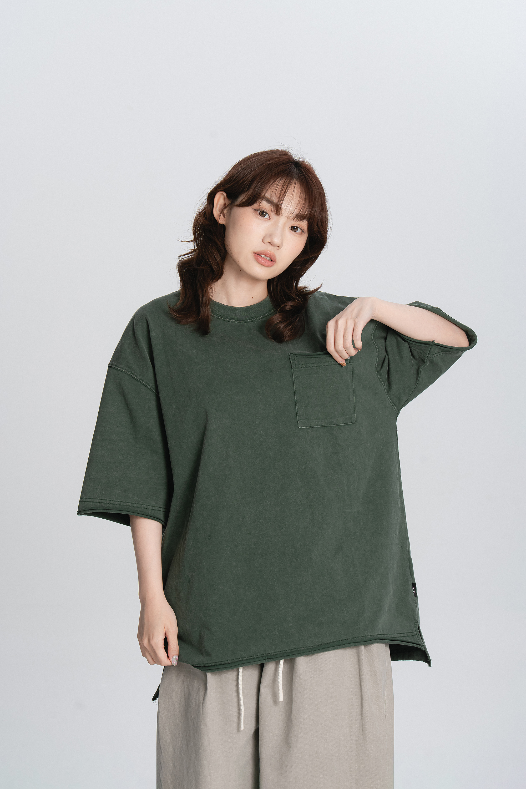 百搭寬鬆水洗素面t 4色