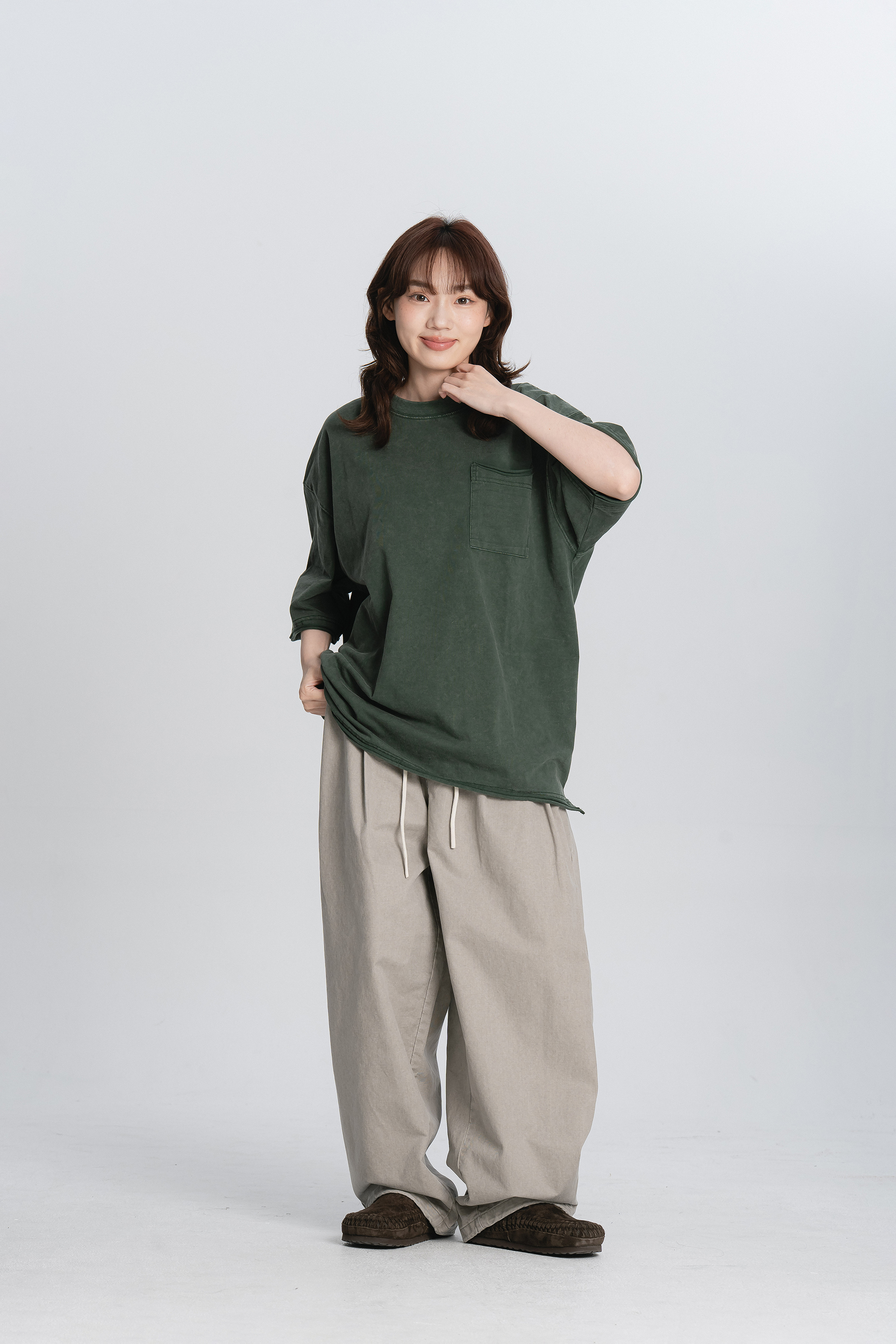 百搭寬鬆水洗素面t 4色