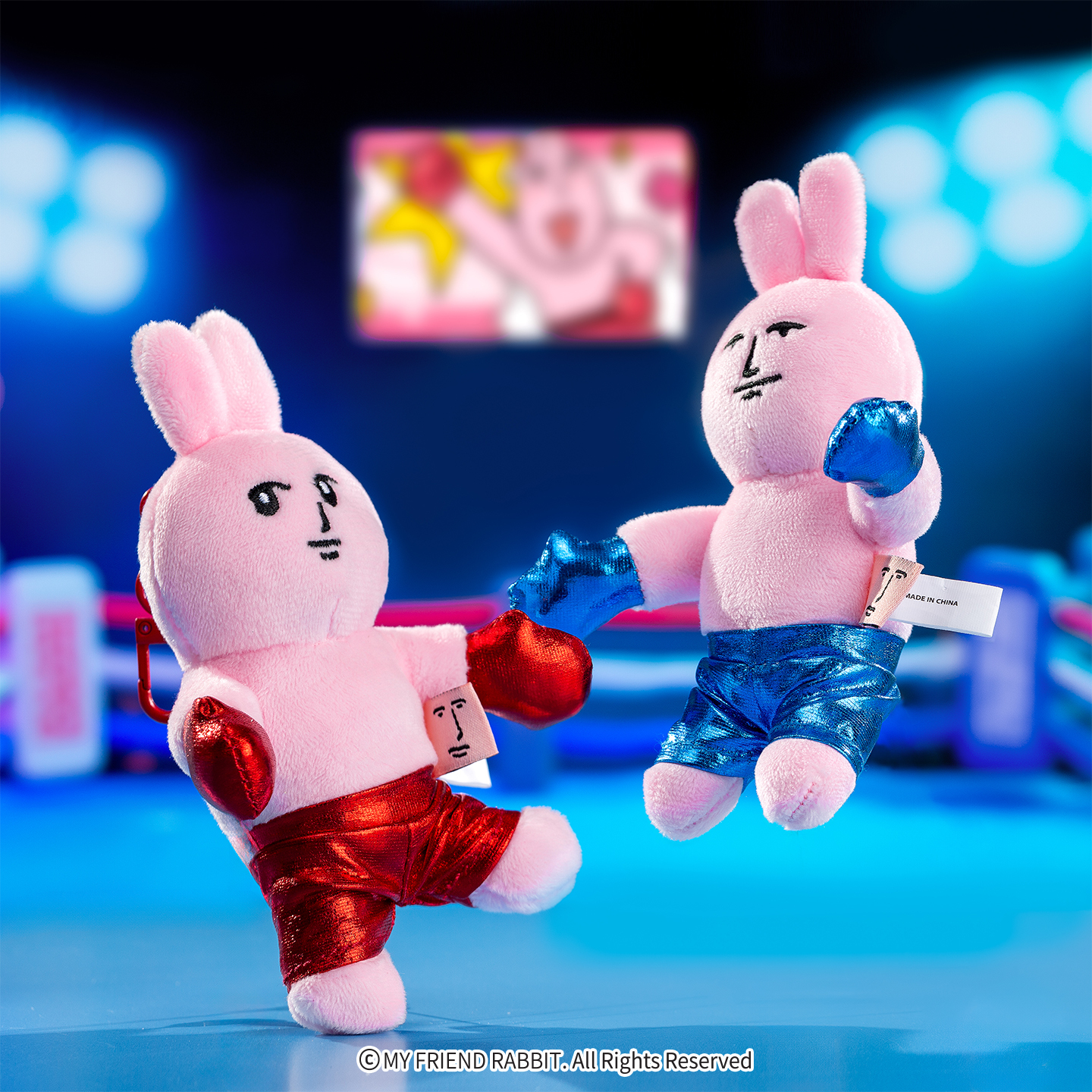 粉紅兔子-拳擊手吊飾娃娃 [共2款可選擇]