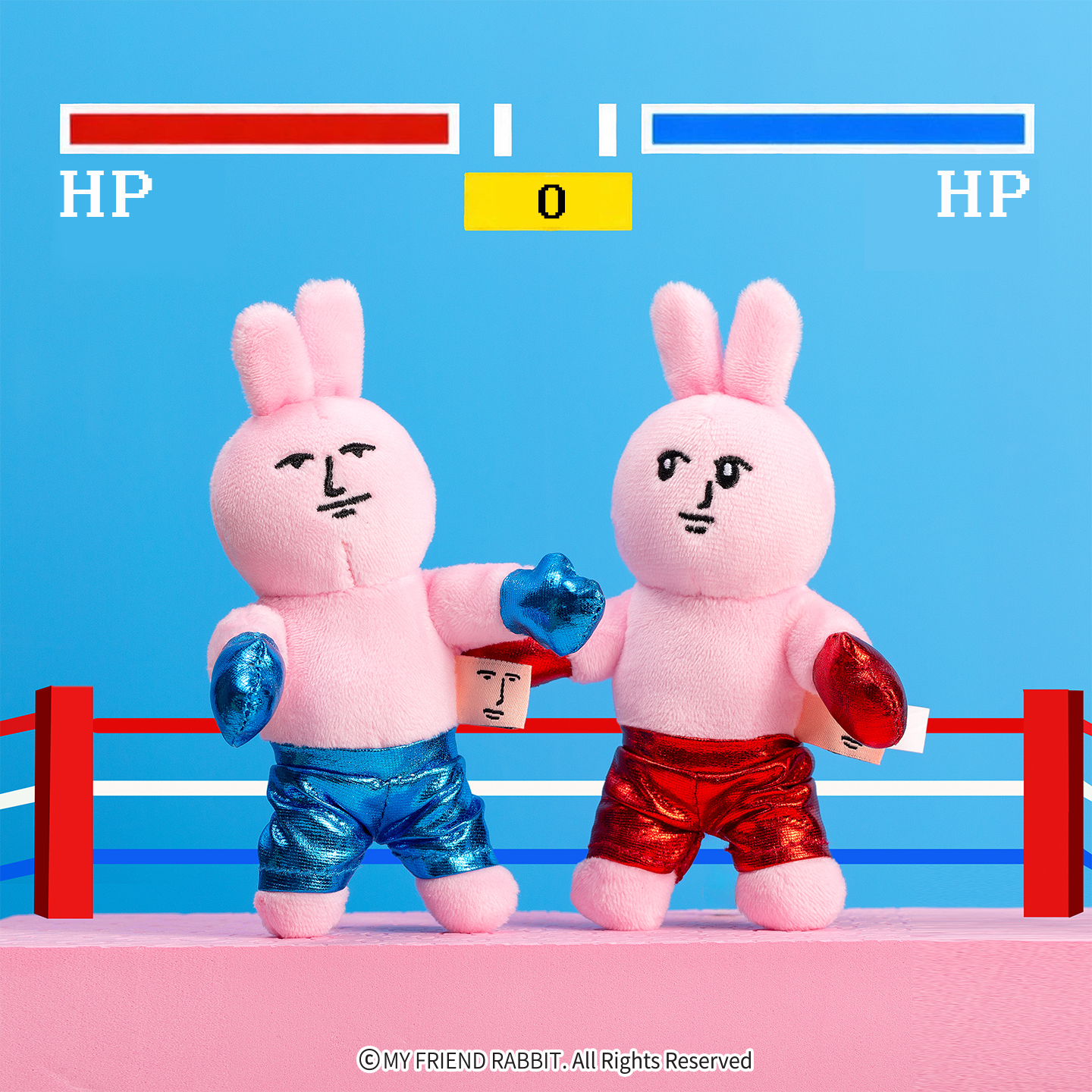 粉紅兔子-拳擊手吊飾娃娃 [共2款可選擇]