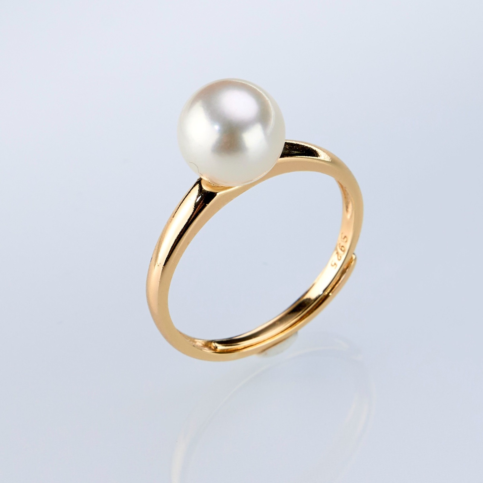 (EC46) 7-8MM天然海水AKOYA珍珠戒指(S925) - #珍珠 #2004PE