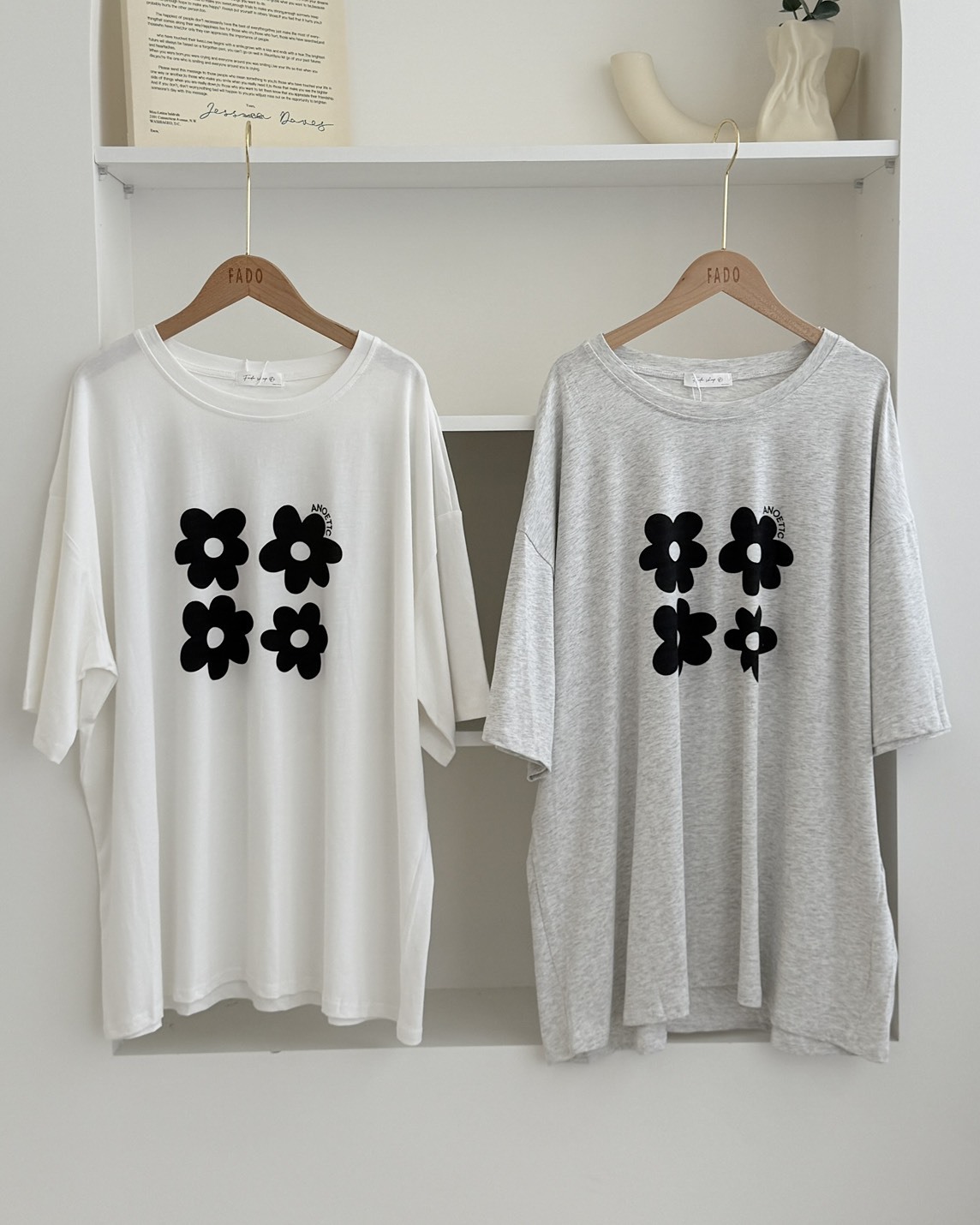 法朵Fado shop｜四小花寬鬆短T  0215083 兩色