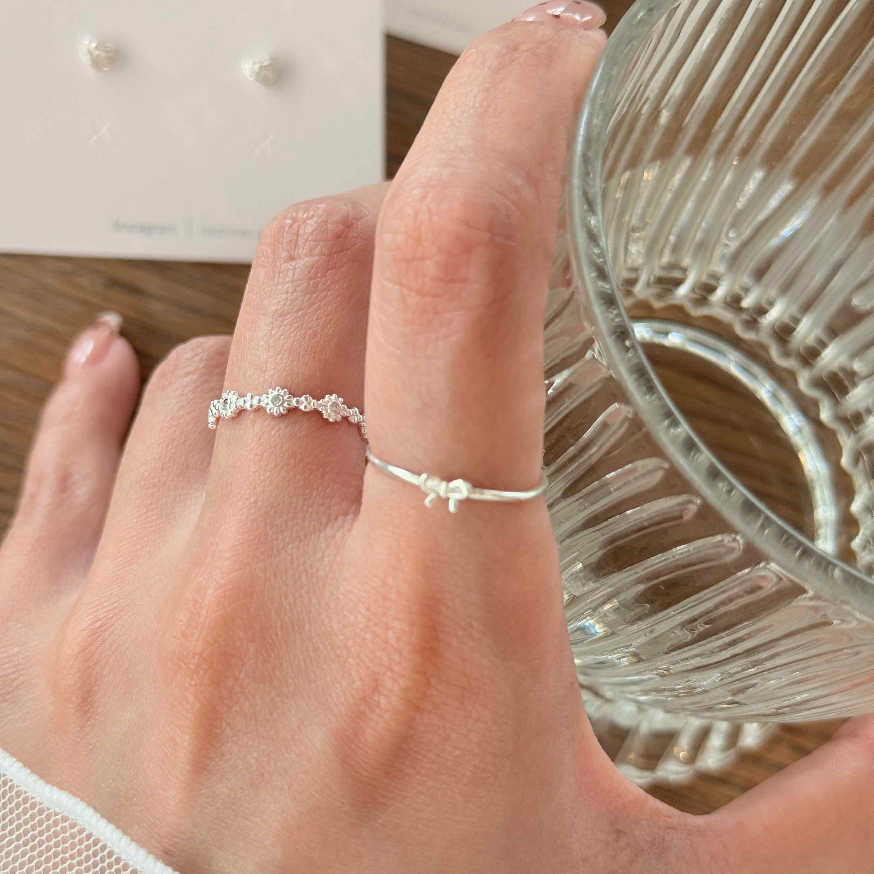 🇰🇷925 silver 太陽花花小鑽戒指