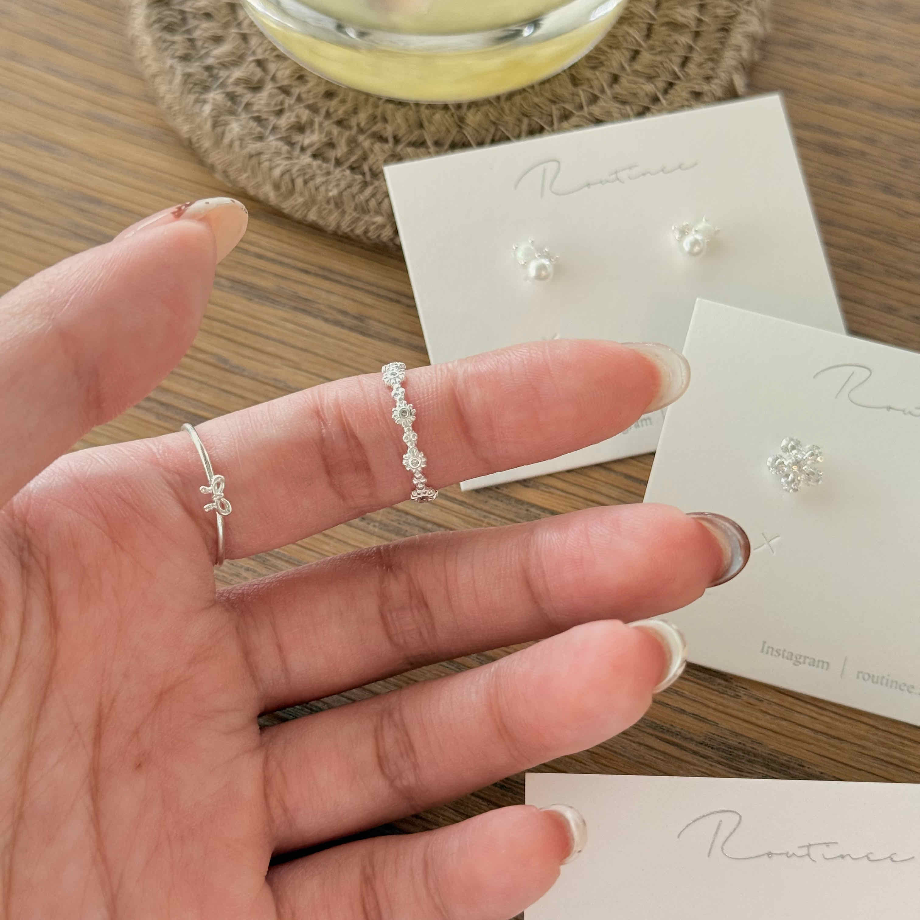 🇰🇷925 silver 太陽花花小鑽戒指