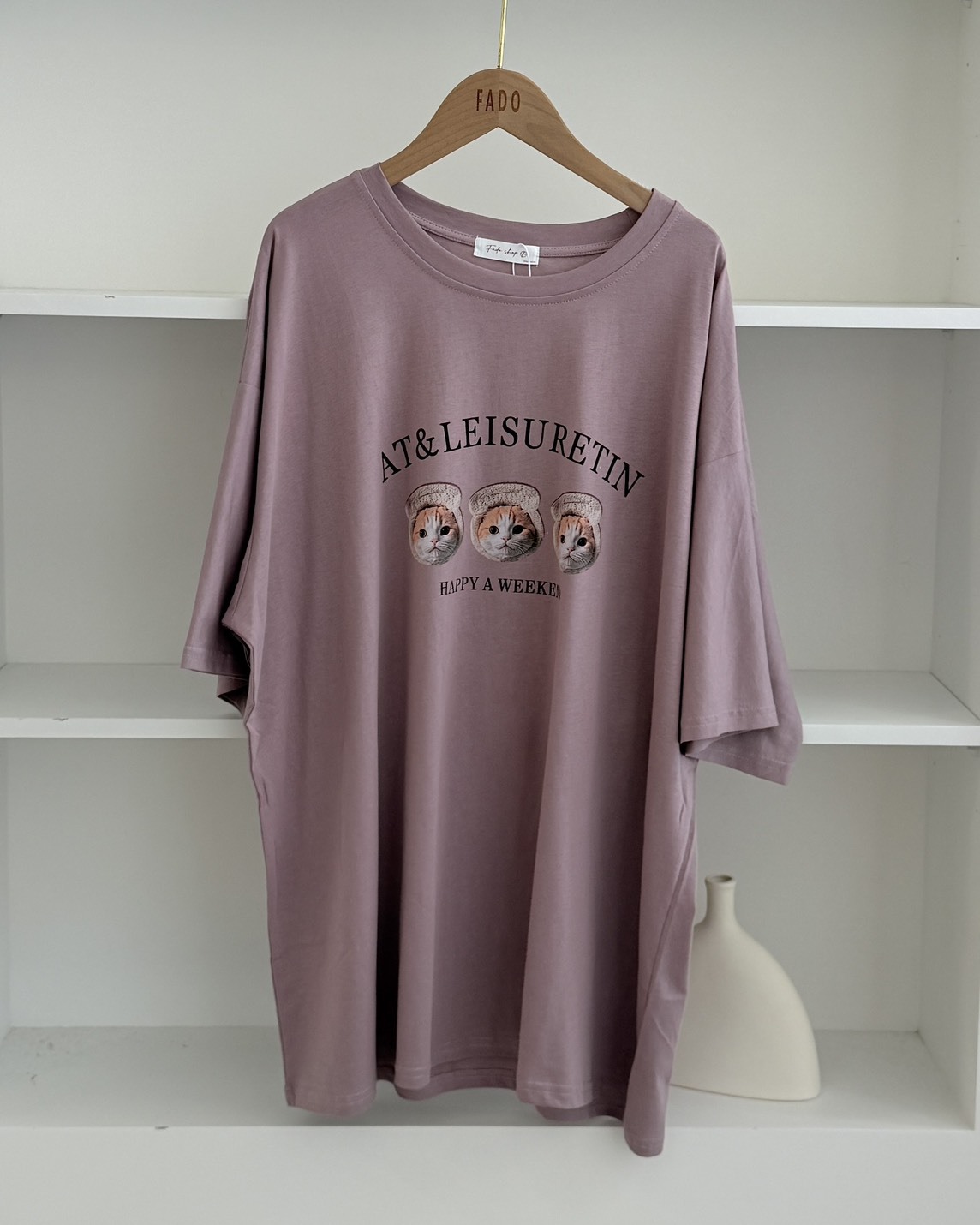法朵Fado shop｜貓貓表情包寬鬆短T 0215084
