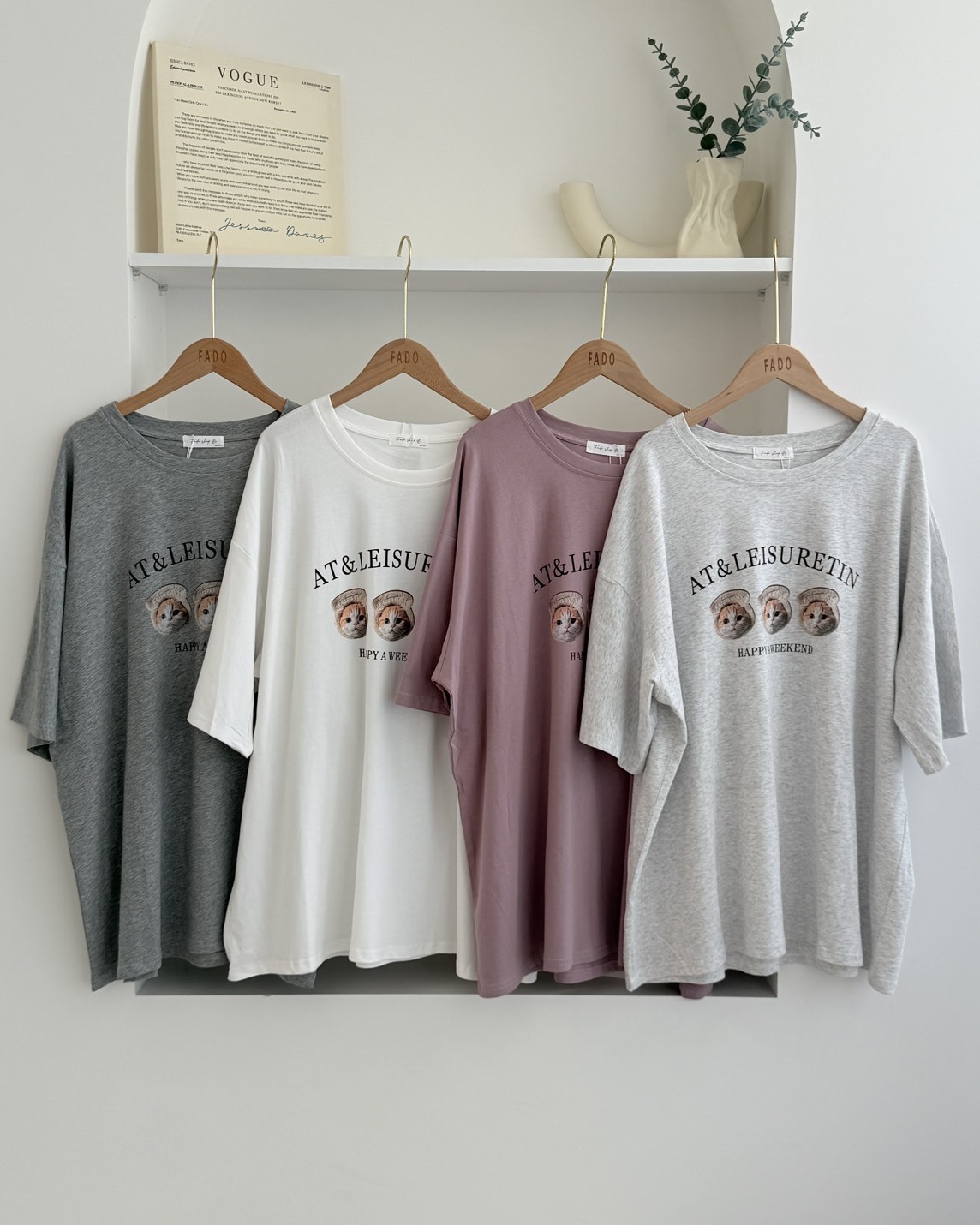 法朵Fado shop｜貓貓表情包寬鬆短T 0215084