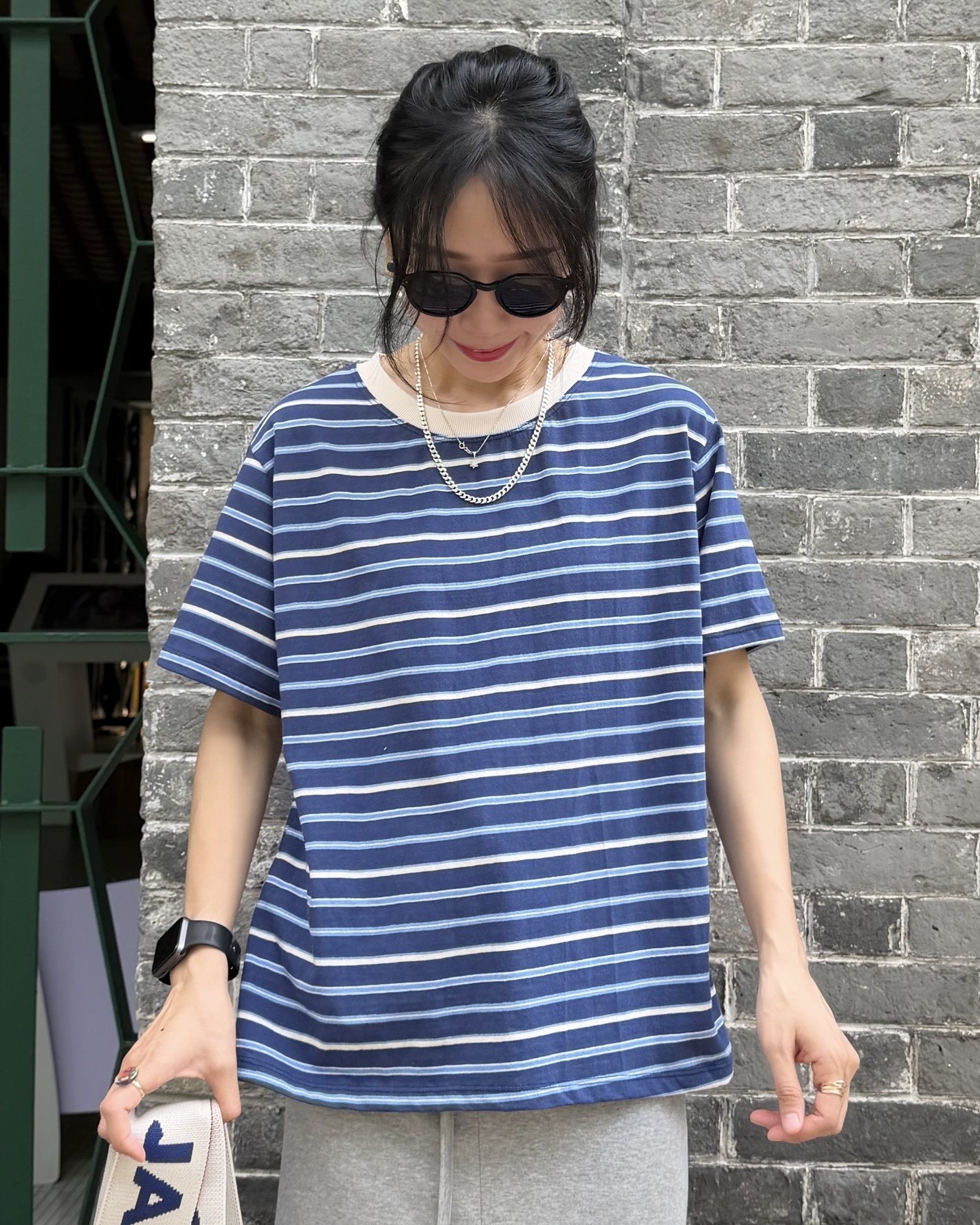 4月新品♥圓領橫間Tee