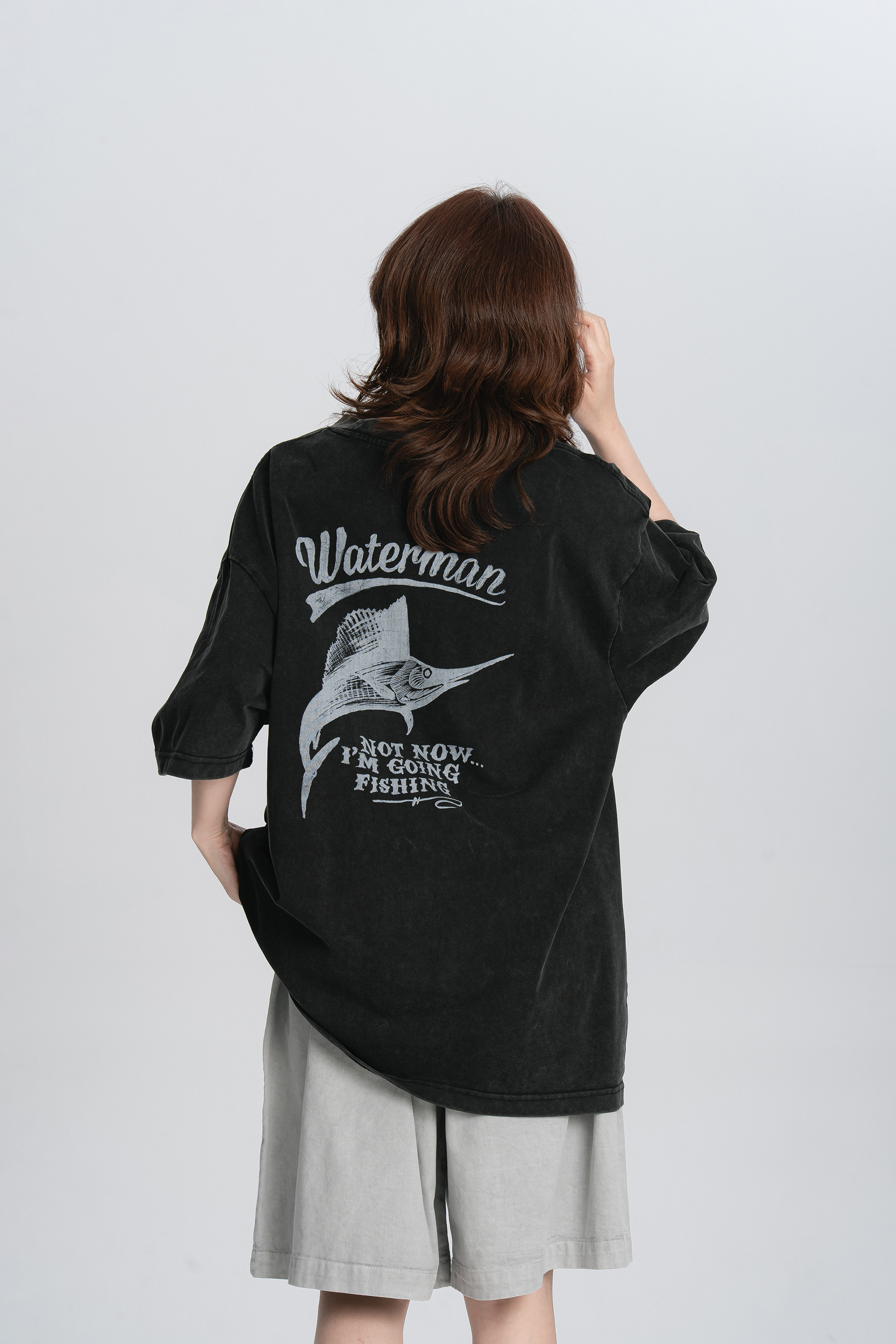 美式復古水洗印花t 3色