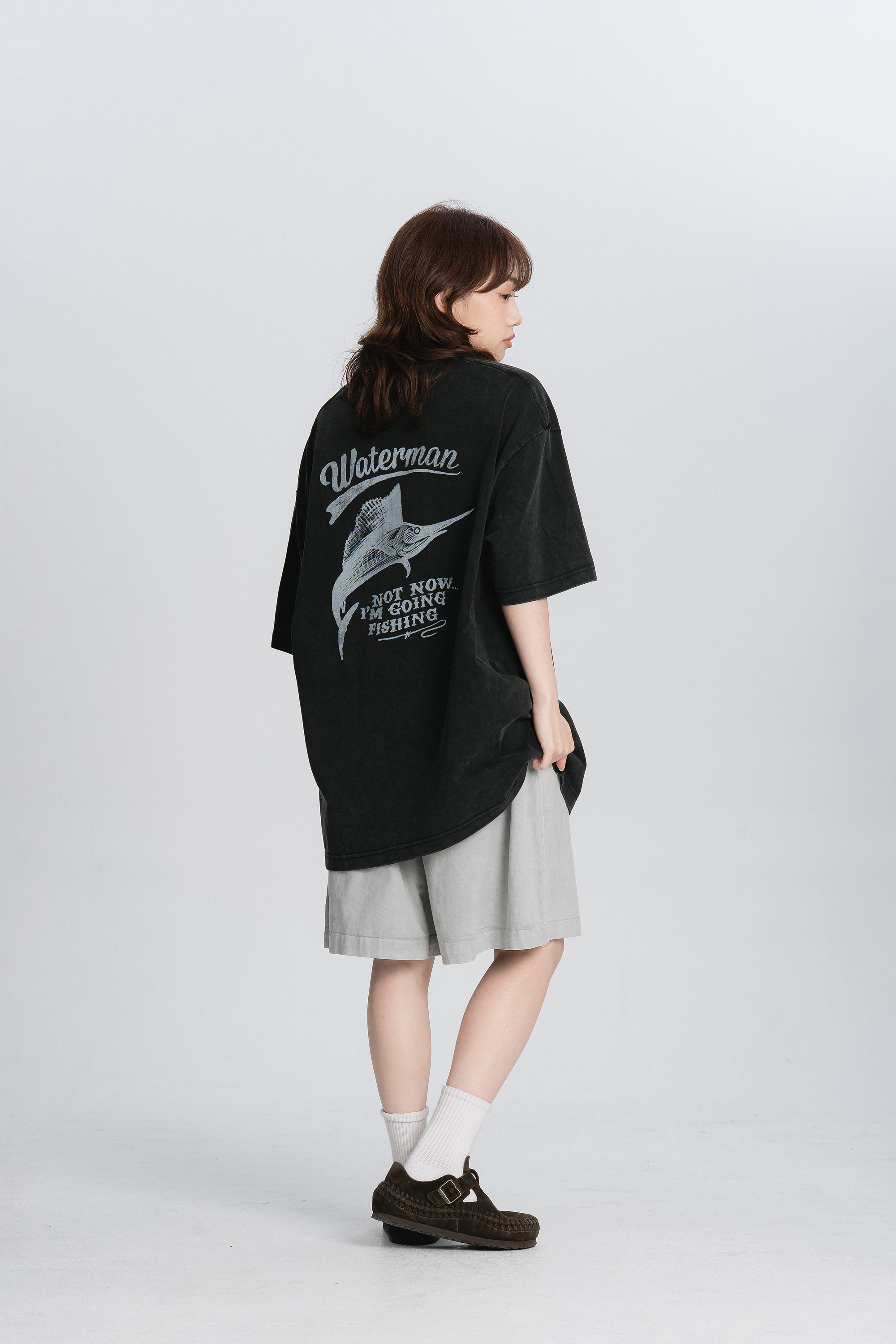 美式復古水洗印花t 3色